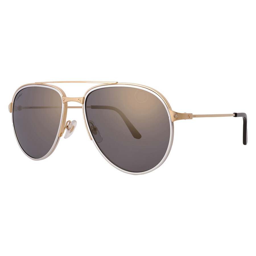 Cartier Santos de Cartier Polarized Grey Pilot Men's Sunglasses CT0325S 007 59 - 2