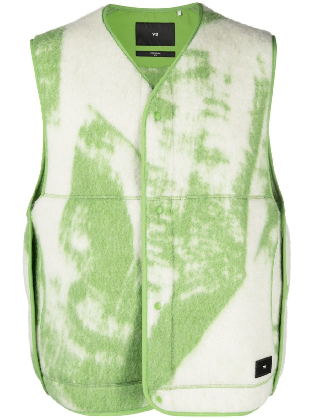 graphic-print felted vest - 1