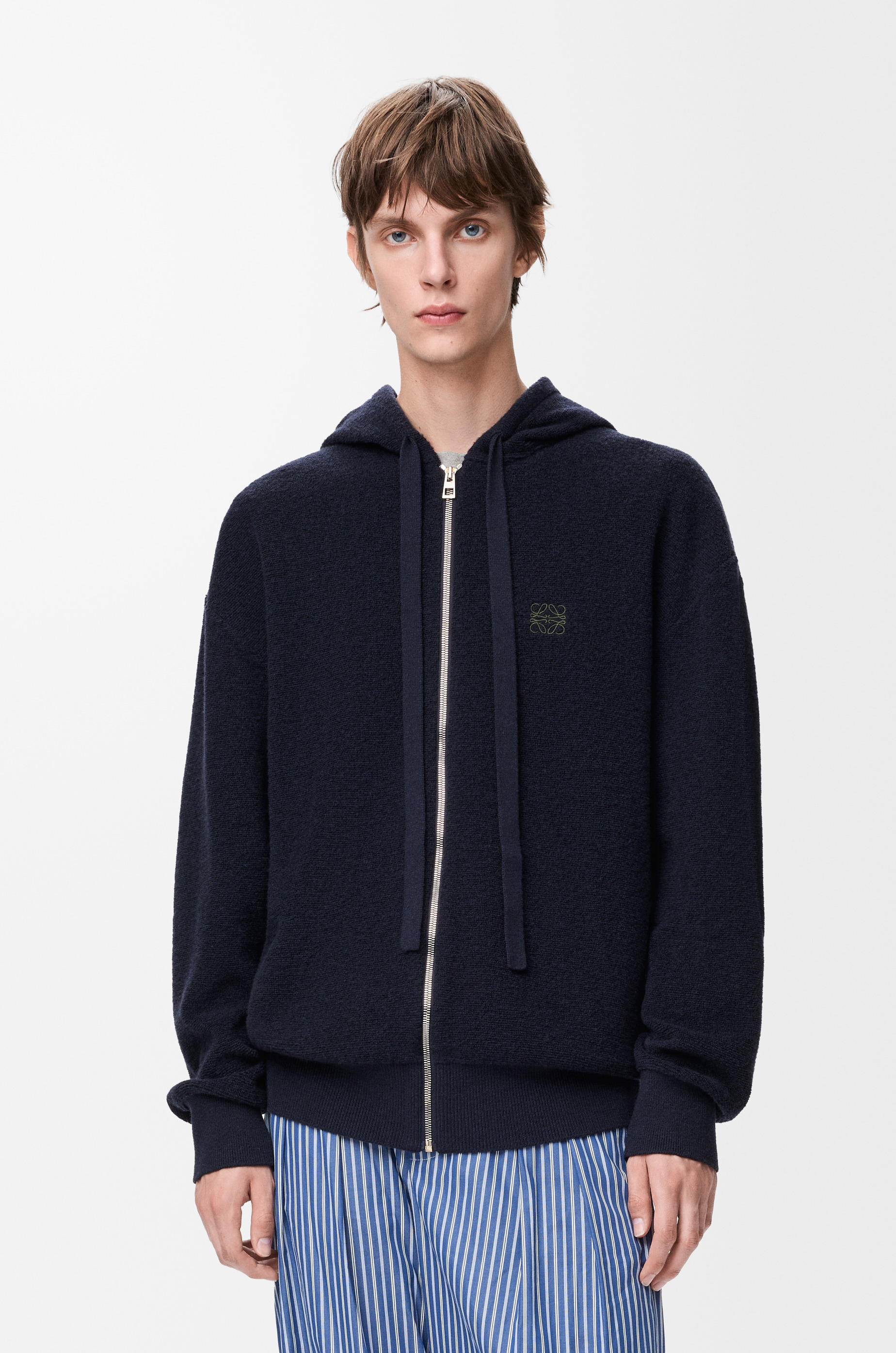 Anagram zip-up hoodie in wool - 3