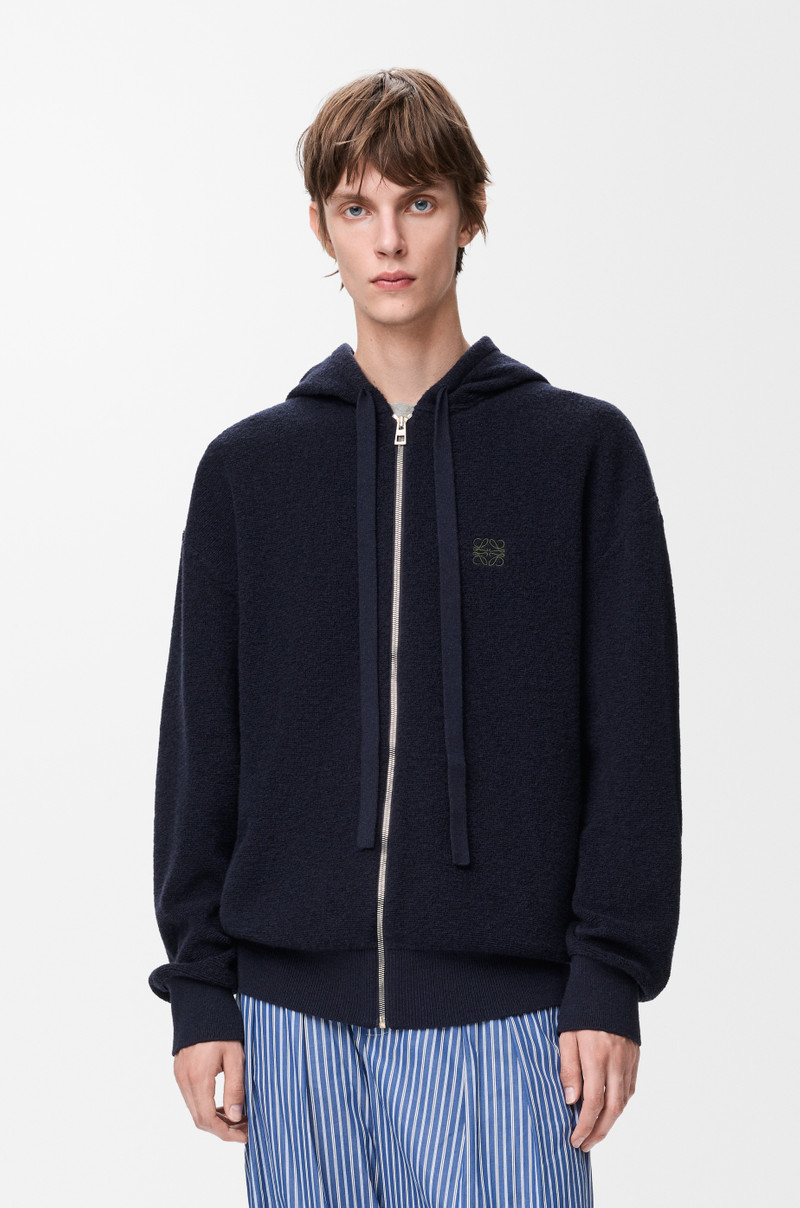 Anagram zip-up hoodie in wool 3