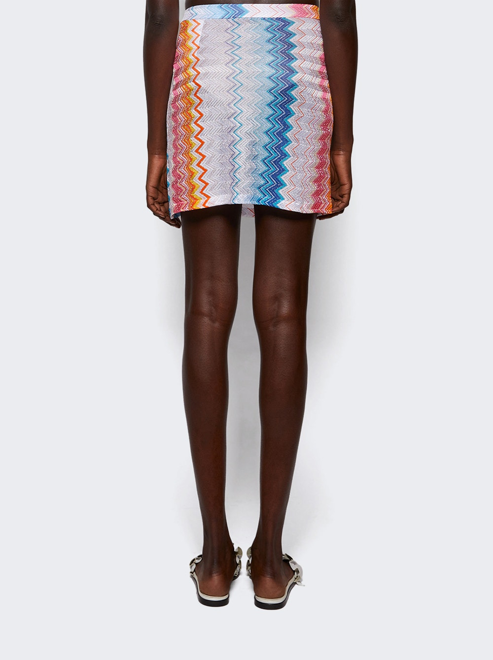 Zig-zag Lamé Sarong Skirt Shaded Fuchsia And Blue - 5