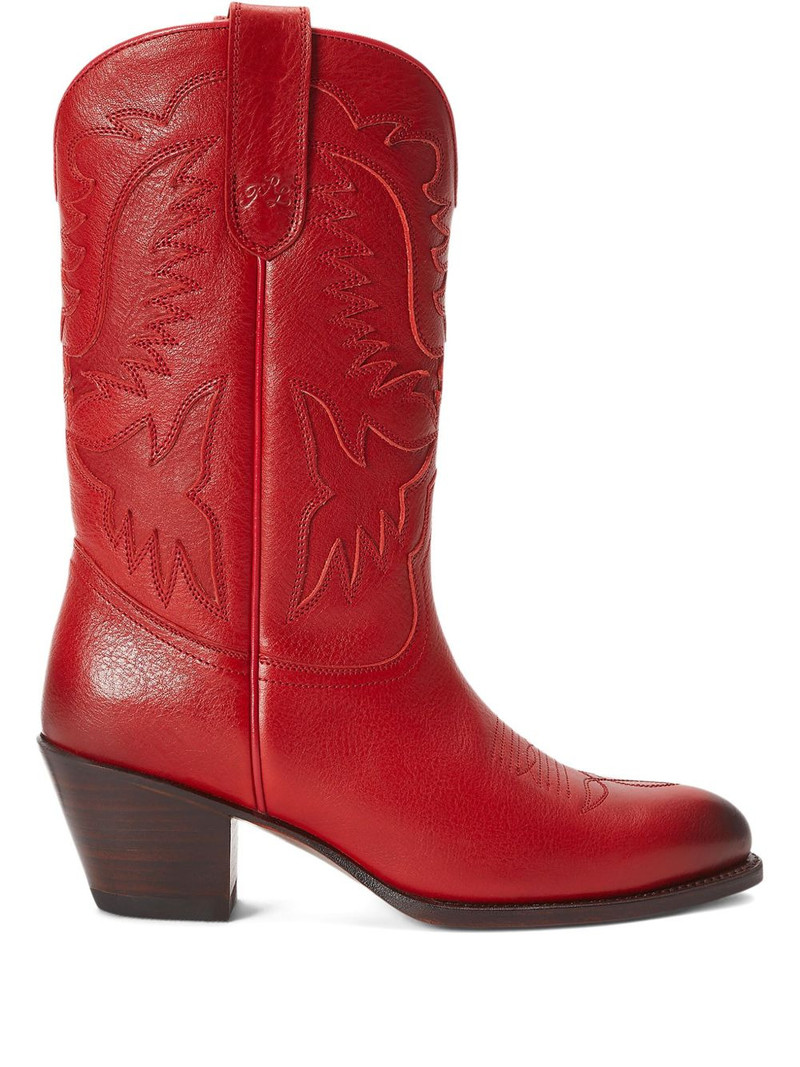 leather embroidered cowboy boots 1