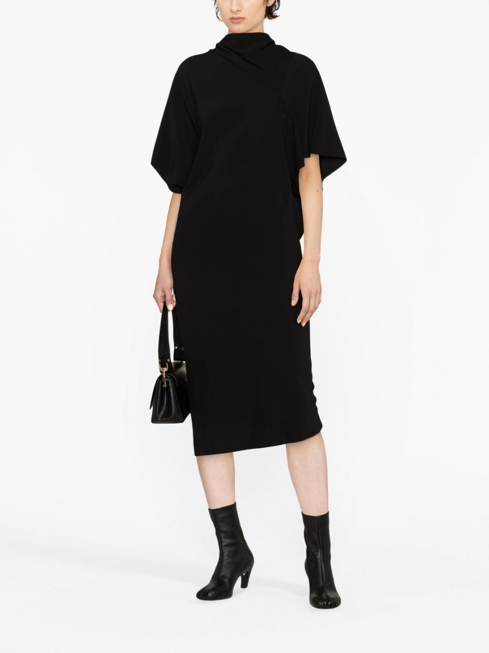 high-neck cut-out midi dress - 4