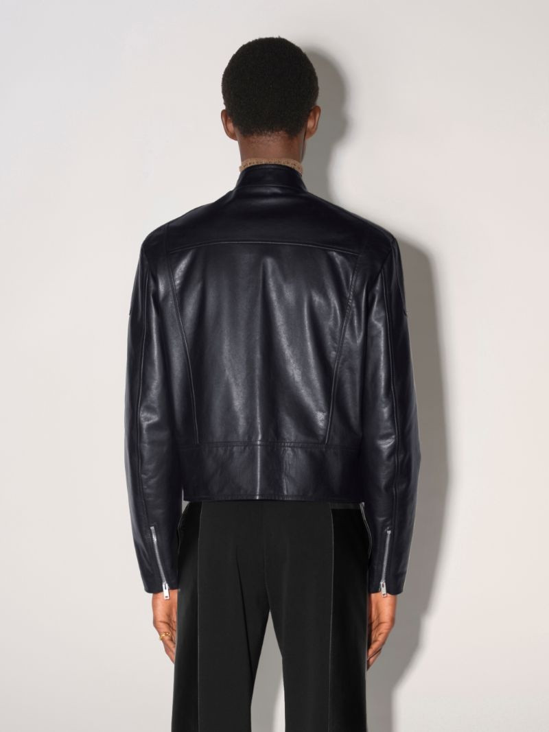 ZIPPED LEATHER BIKER JACKET 4