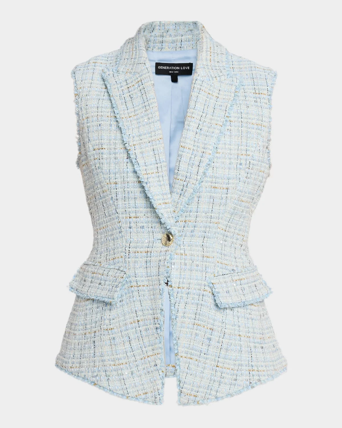 Rialto Tweed Sleeveless Blazer - 1