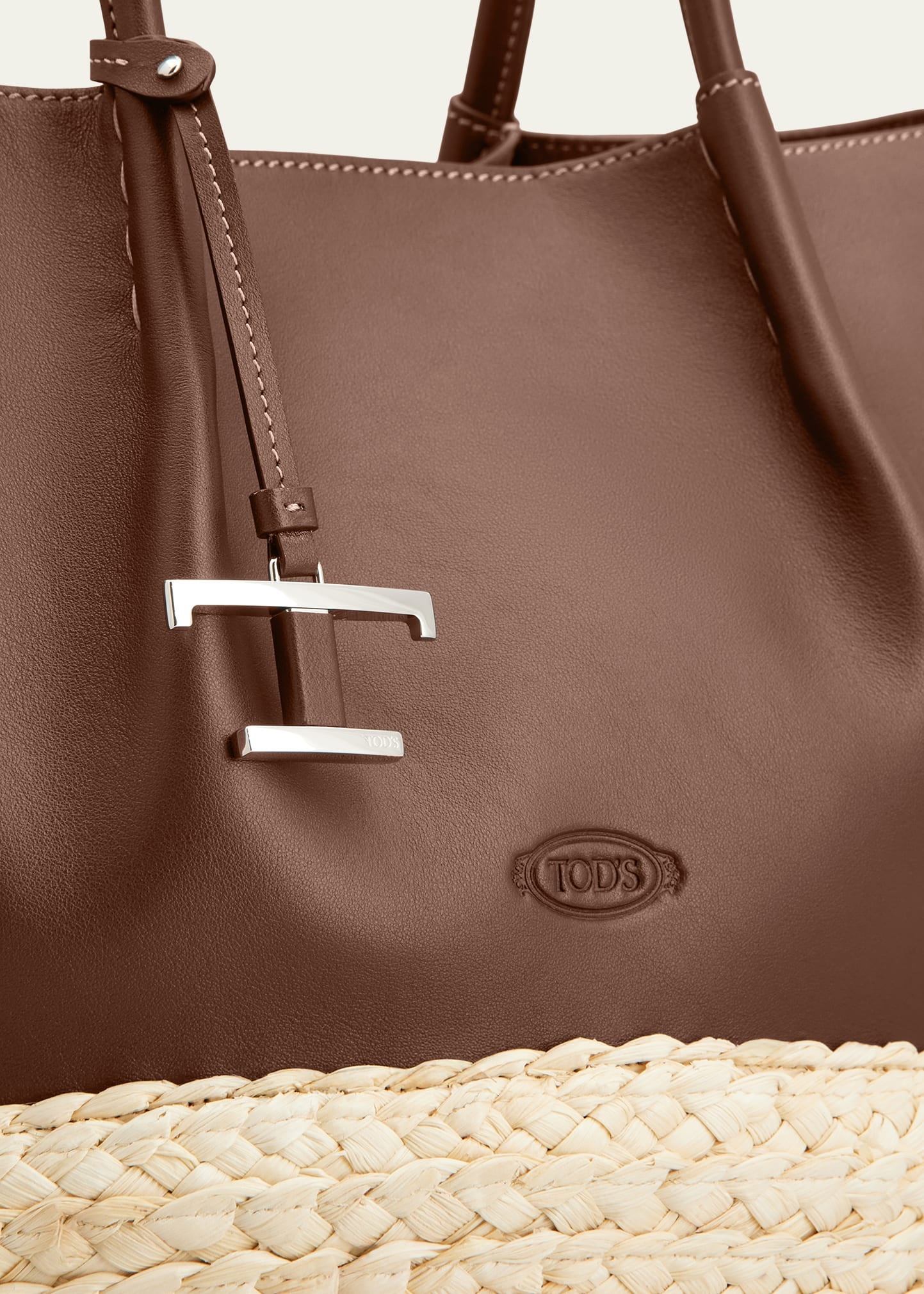 Bux Woven Leather Shopping Tote Bag - 3