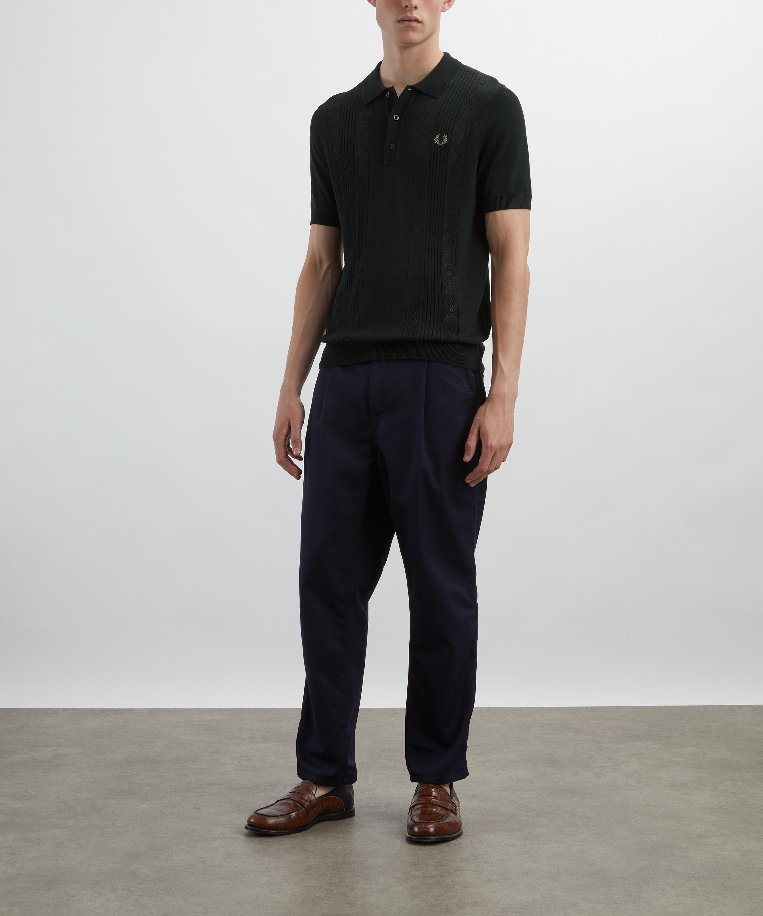 Pointelle Panel Knitted Shirt - 2