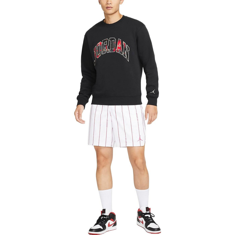 Jordan Air Jordan Logo Sweater 'Black red' DV1576-010 outlook