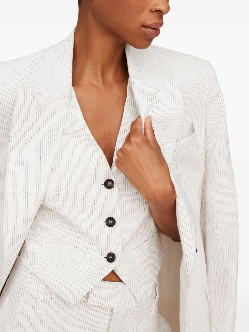 pinstripe-pattern waistcoat - 5