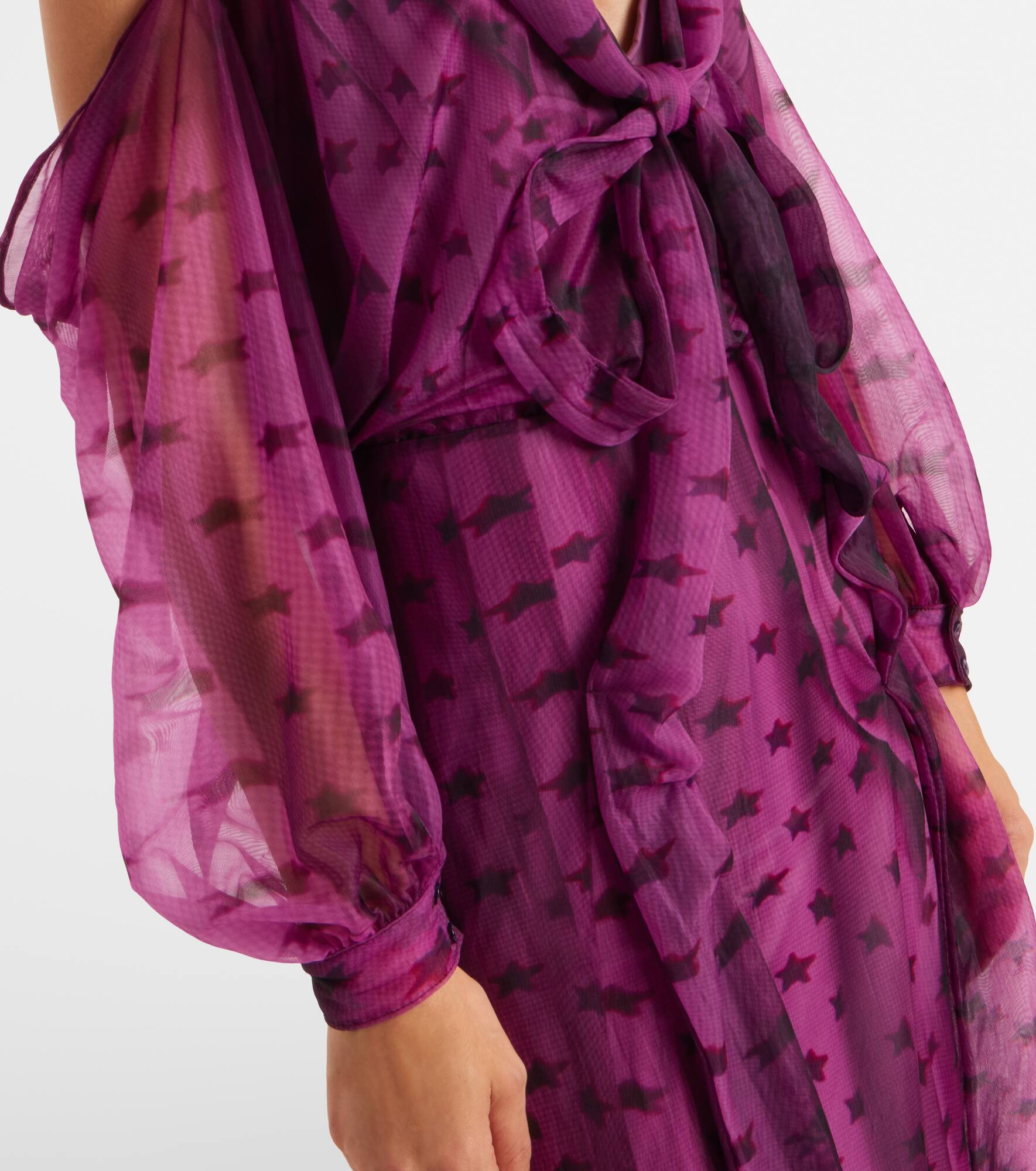 Printed sheer halterneck midi dress - 5