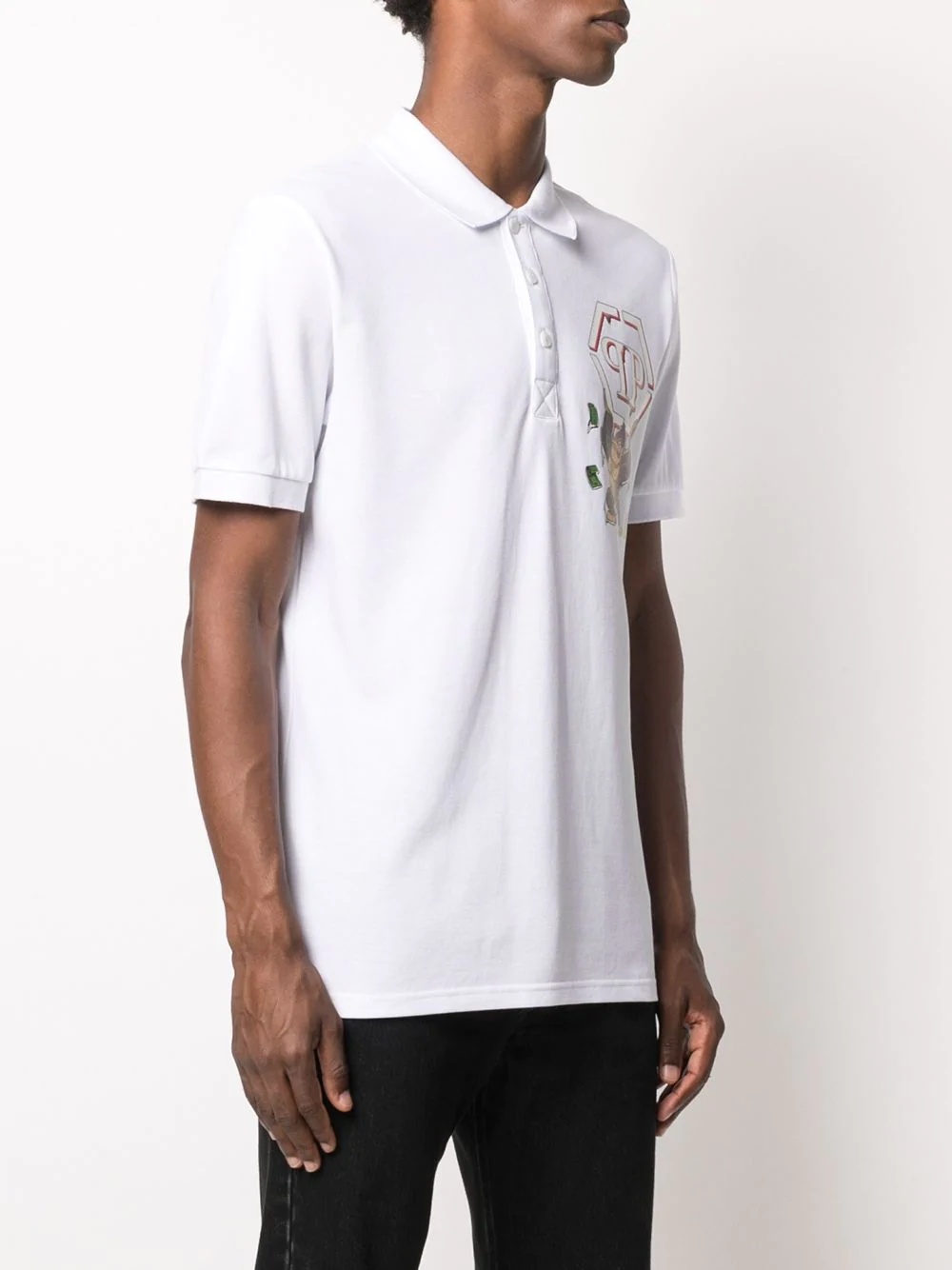 ape logo print polo shirt - 3