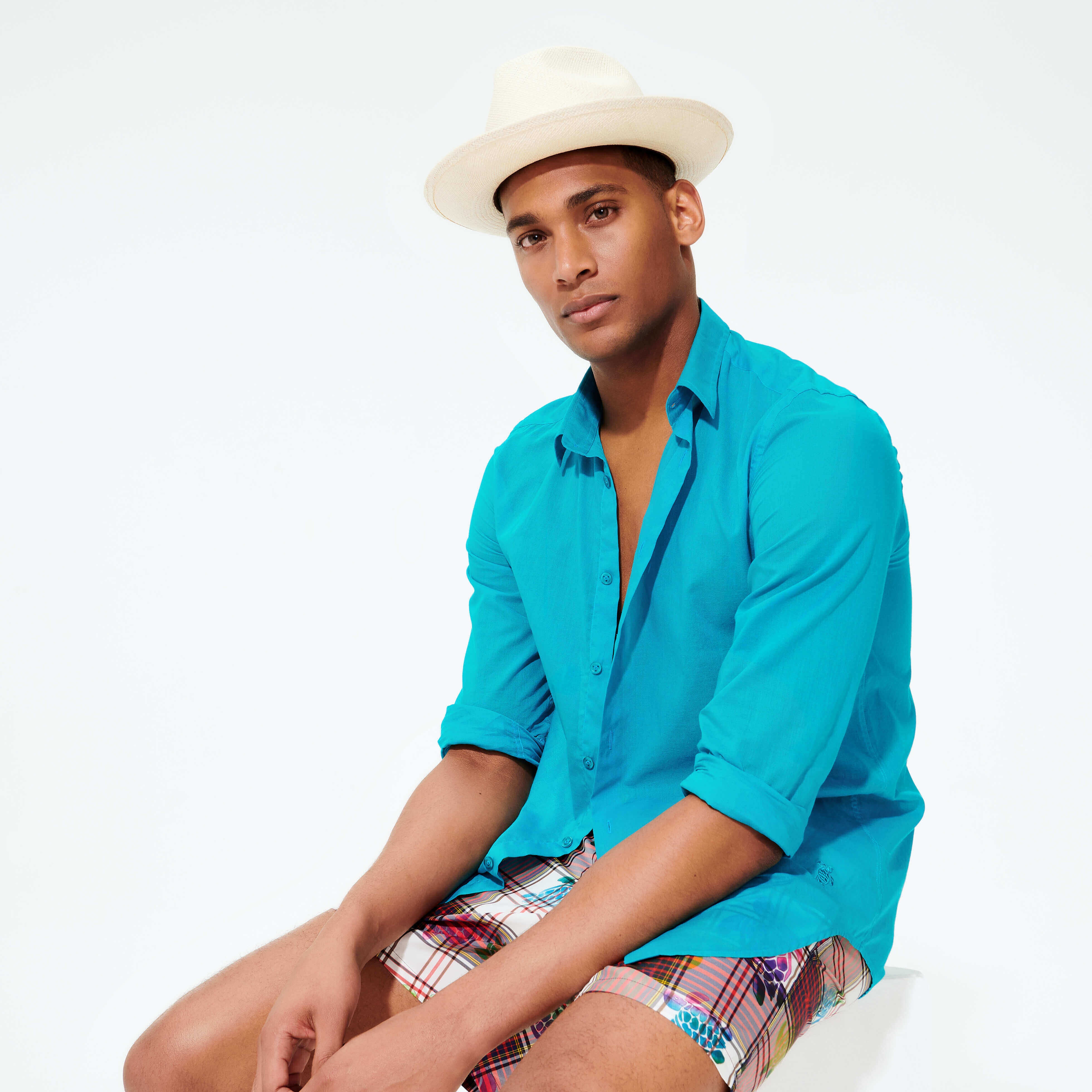Unisex Natural Straw Panama Hat Solid - 4