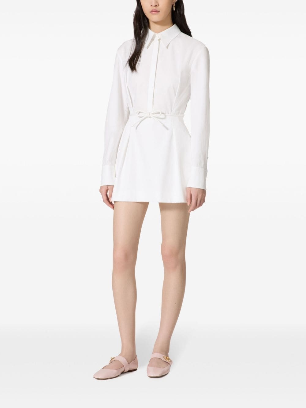 belted cotton-poplin shirt dress - 3