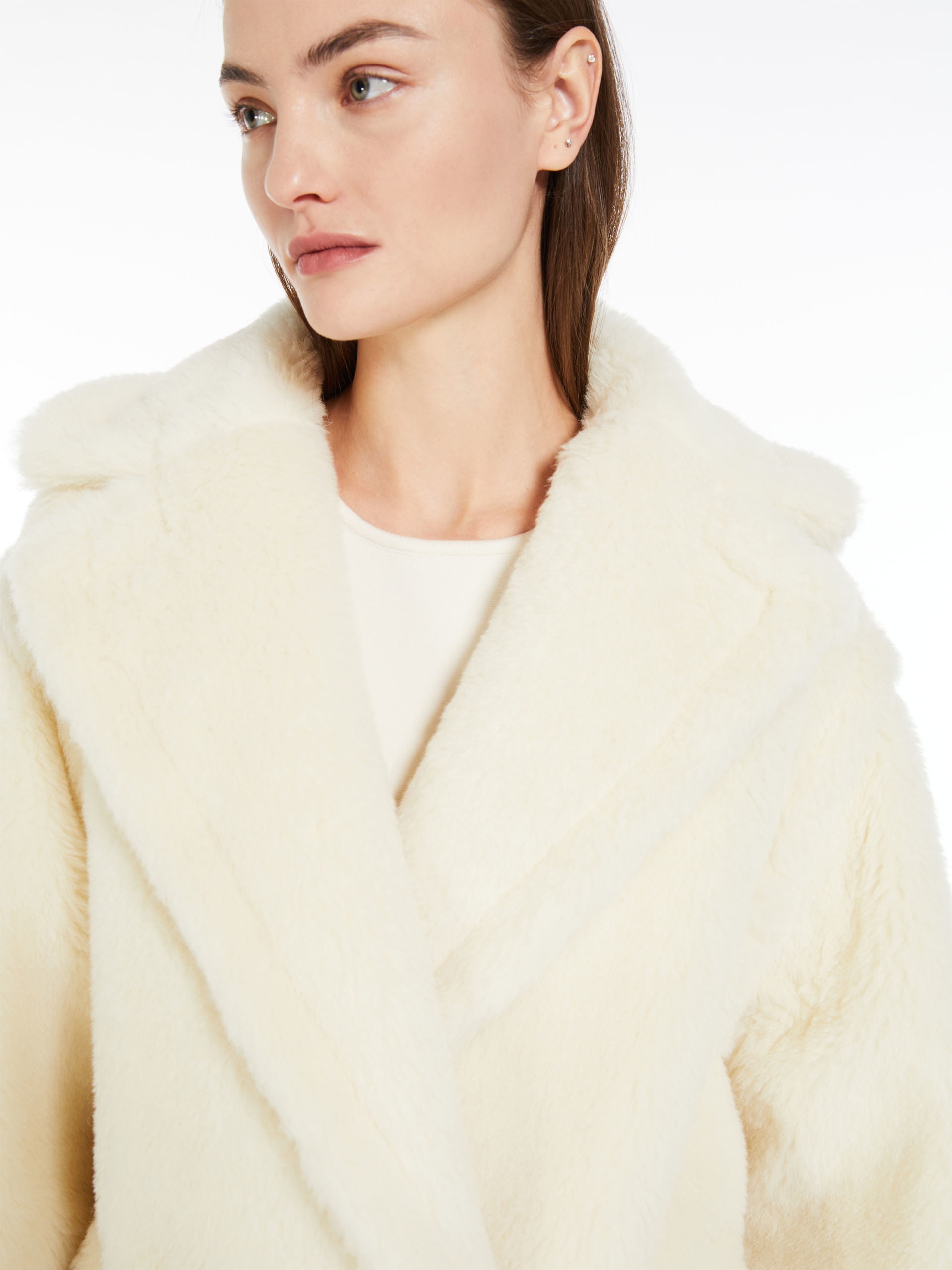 OLGA Short Teddy Bear Icon Coat in alpaca and wool - 5