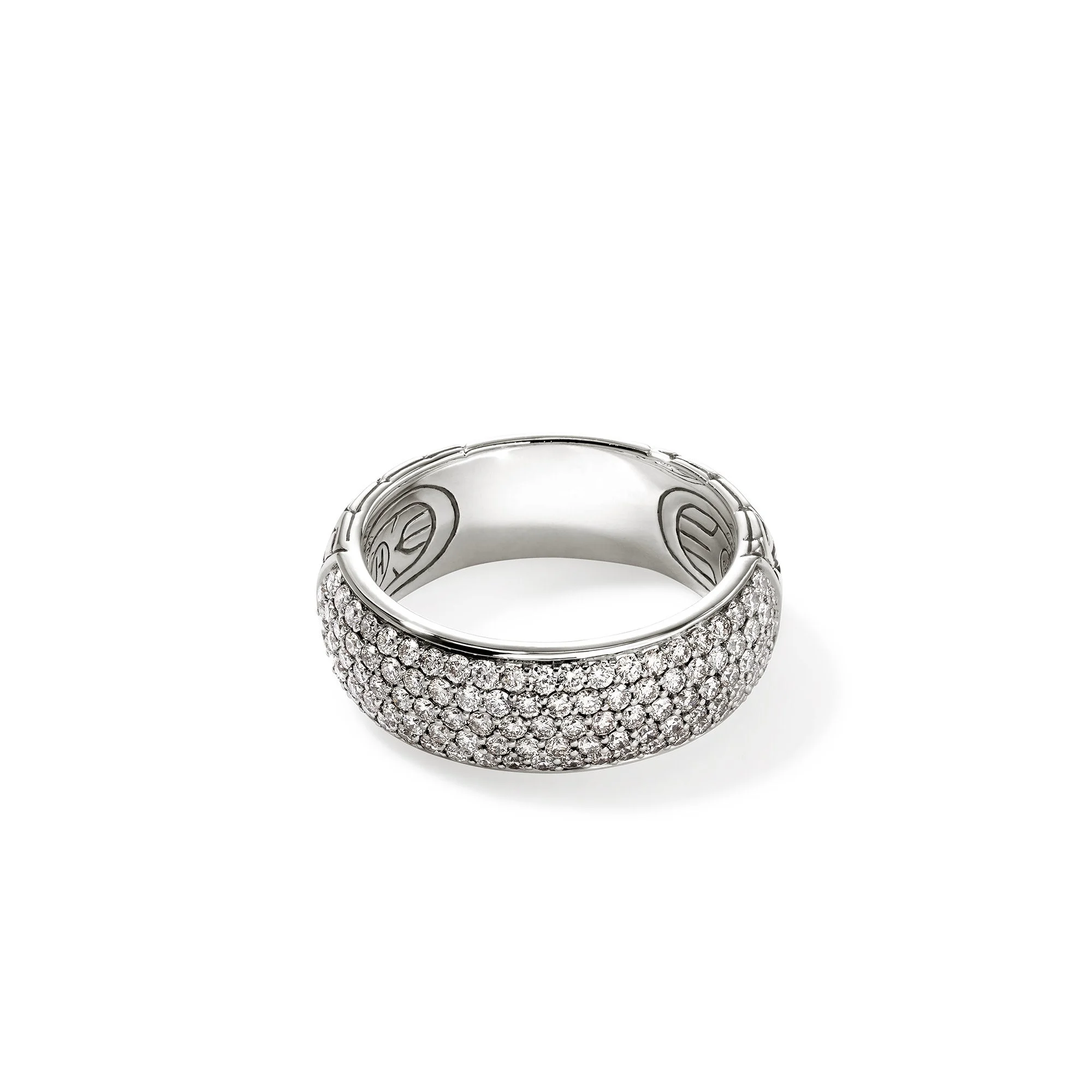 JH Essential Pavé Band Ring, Sterling Silver, Diamonds, 7MM - 1