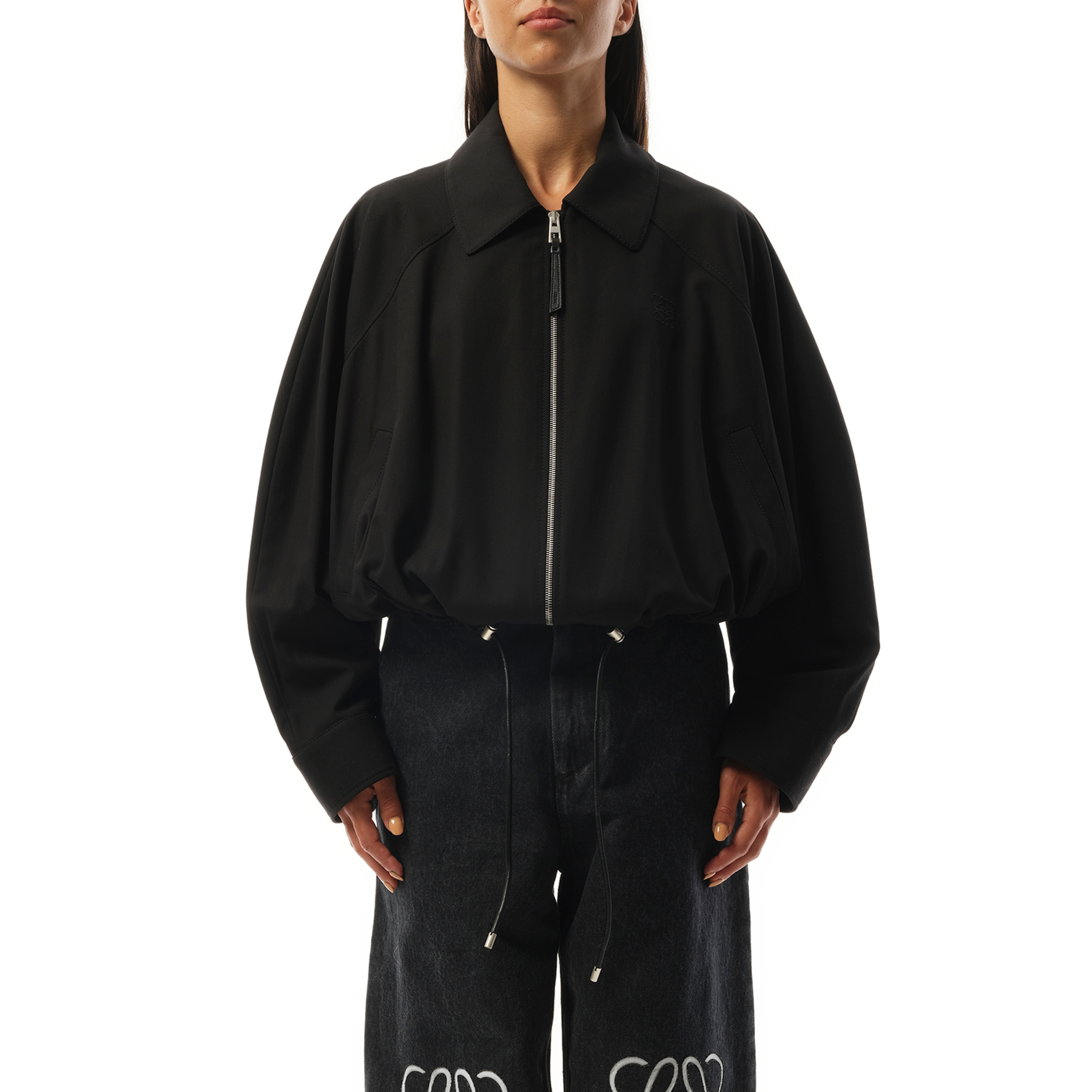 Relaxed Fit Balloon Jacket in Black - 1