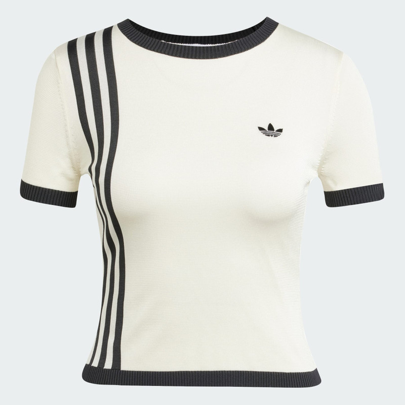 Knitted 3-Stripes Short Tee - 1