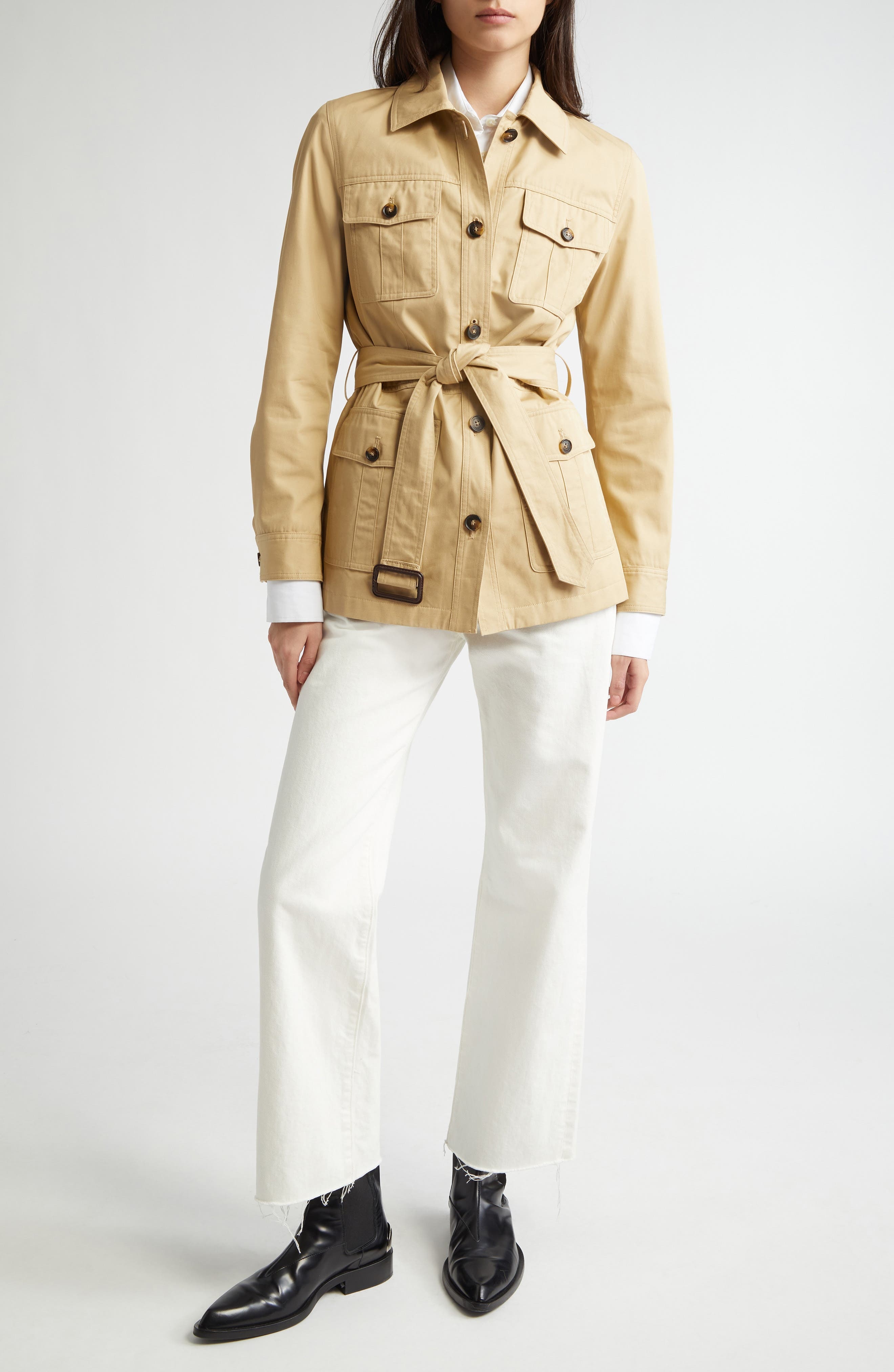 Nili Lotan Calla Straight Leg Jeans in Cream at Nordstrom - 2