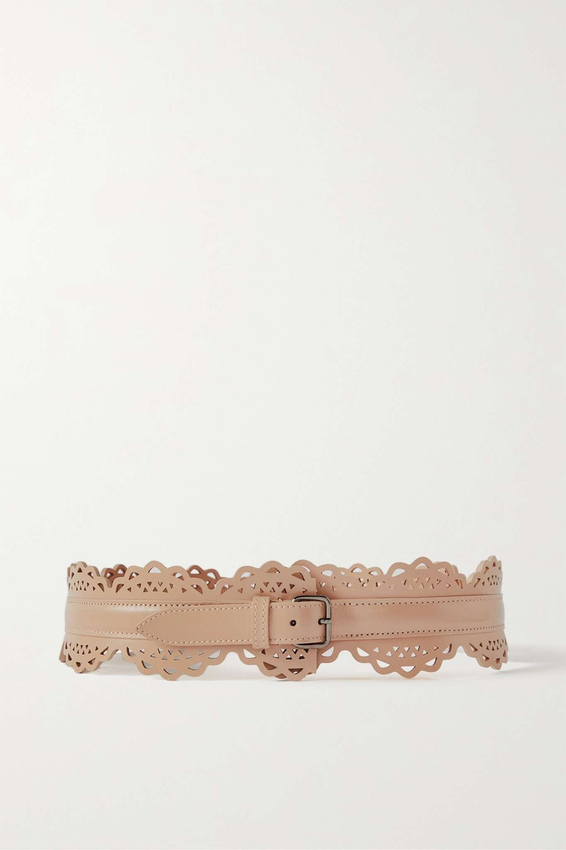 Laser-cut leather waist belt - 1
