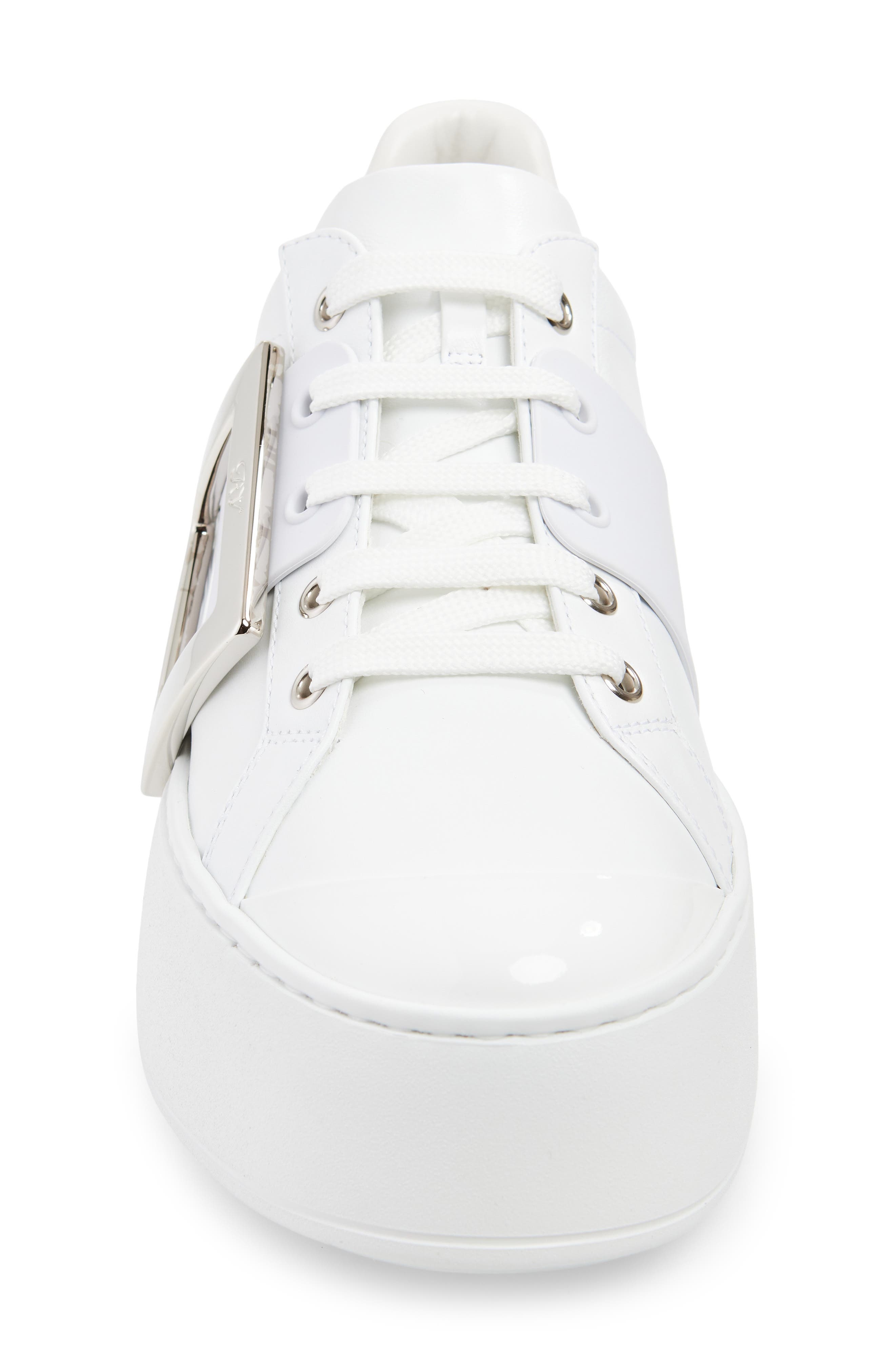 Roger Vivier Viv Skate Platform Sneaker in Bianco at Nordstrom - 4