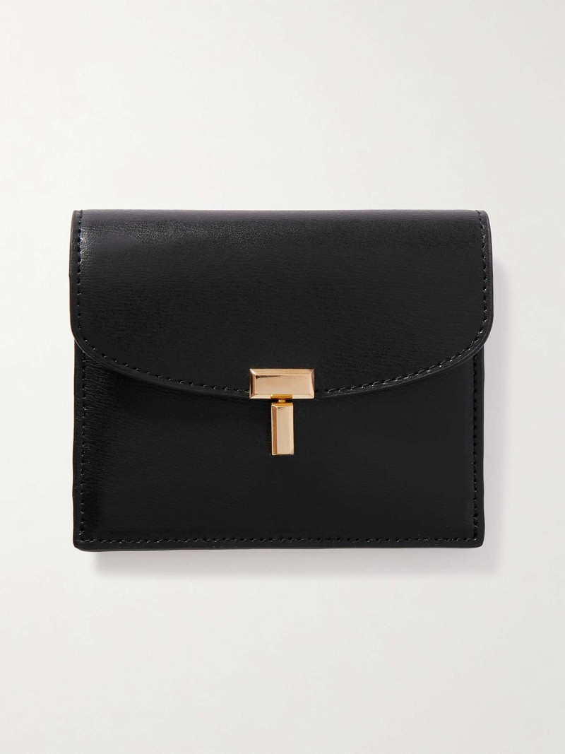 T-Lock textured-leather cardholder Black - 1