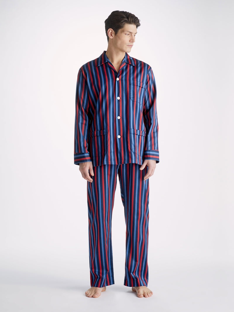 Men's Classic Fit Pyjamas Wellington 55 Cotton Navy - 3