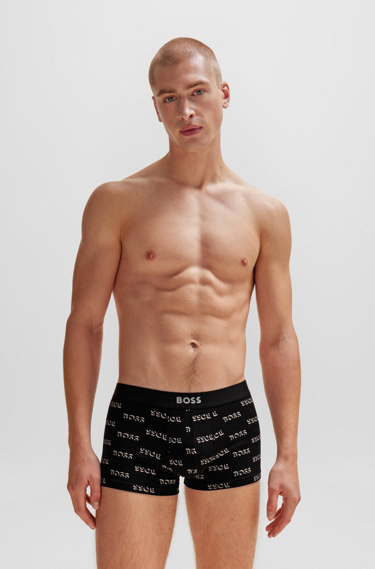TWO-PACK OF STRETCH-COTTON TRUNKS WITH LOGO WAISTBANDS - 6