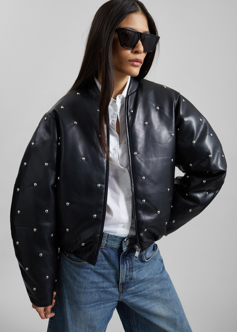 Rotate Studded Padded Jacket - Black 5