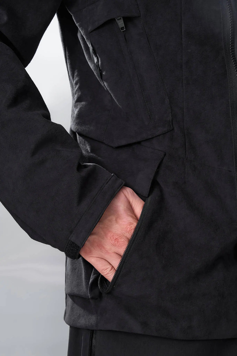 J29-TO Scrim Laced Ultra-Microfiber Blazer Black 20