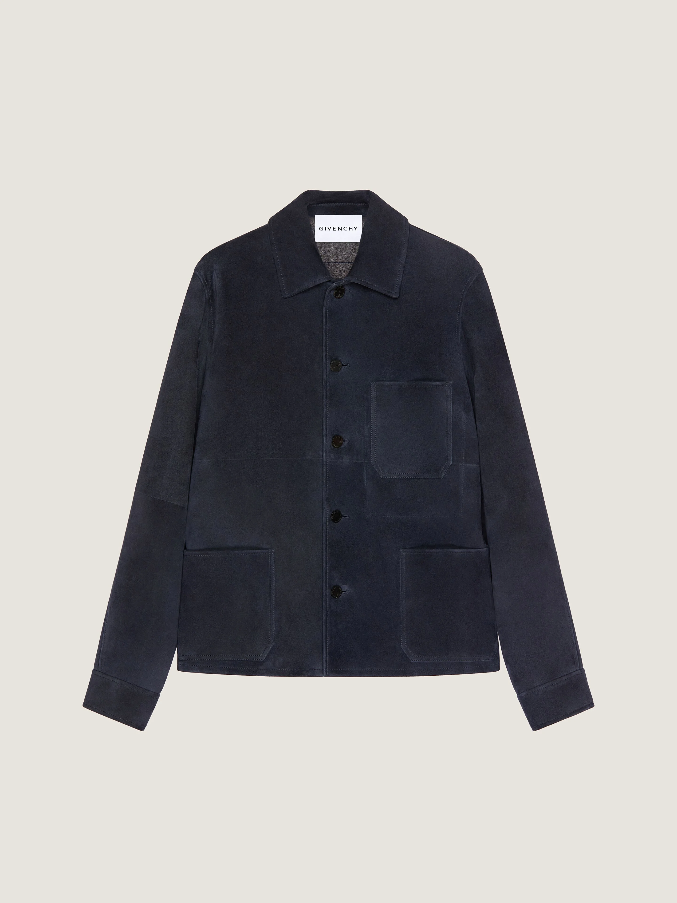 COUTURE SEAM OVERSHIRT IN SUEDE - 1