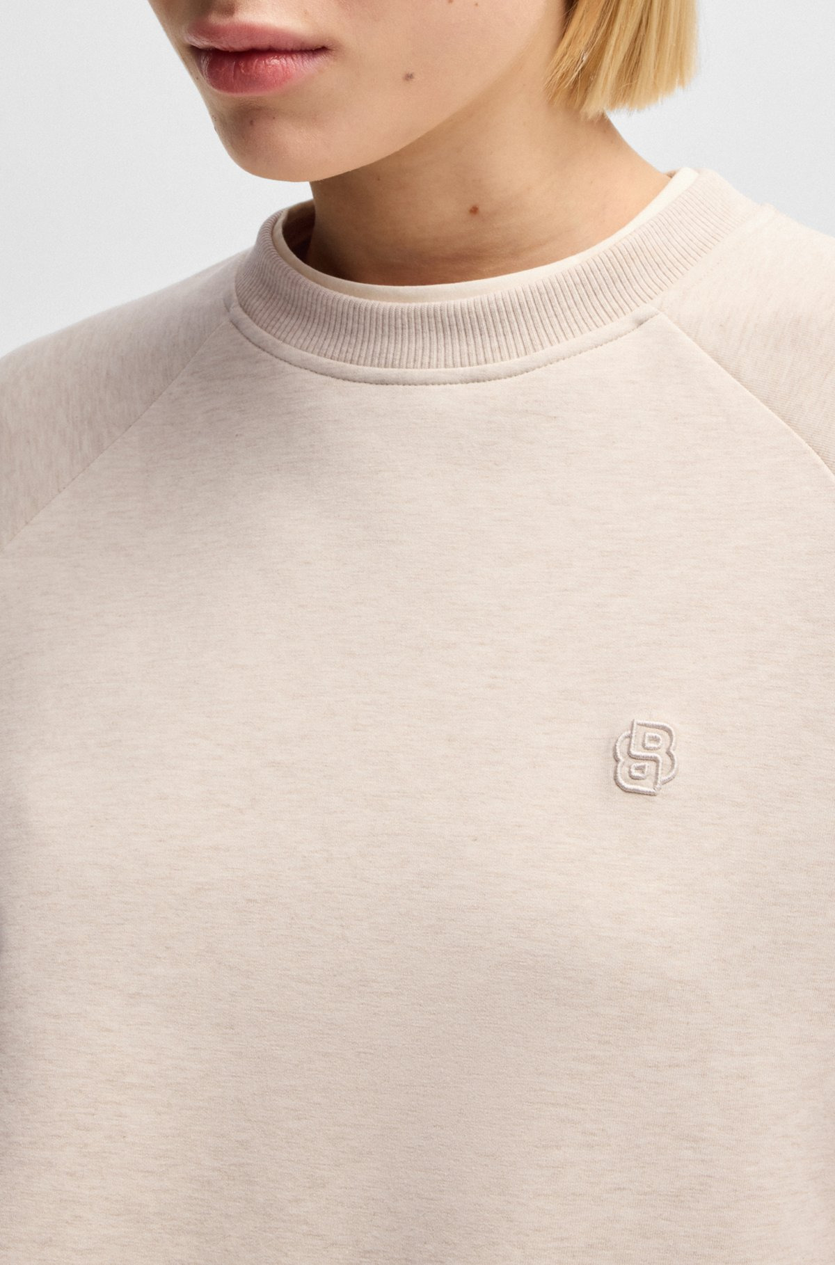 MELANGE SWEATSHIRT WITH DOUBLE B MONOGRAM - 5