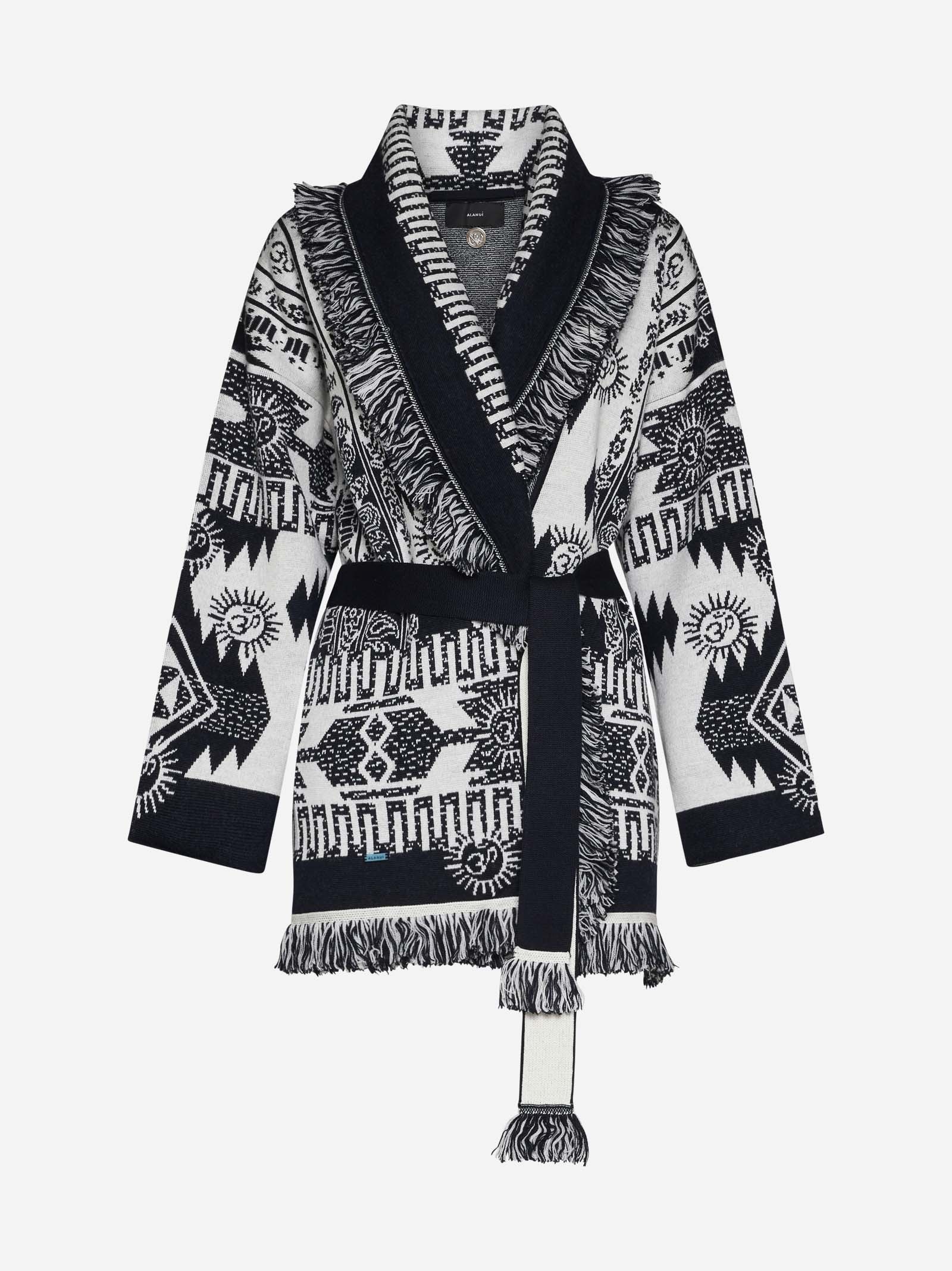 Alanui Wood Block Ibrid wool cardigan | danielloboutique Alanui Wood Block Ibrid wool cardigan | danielloboutique