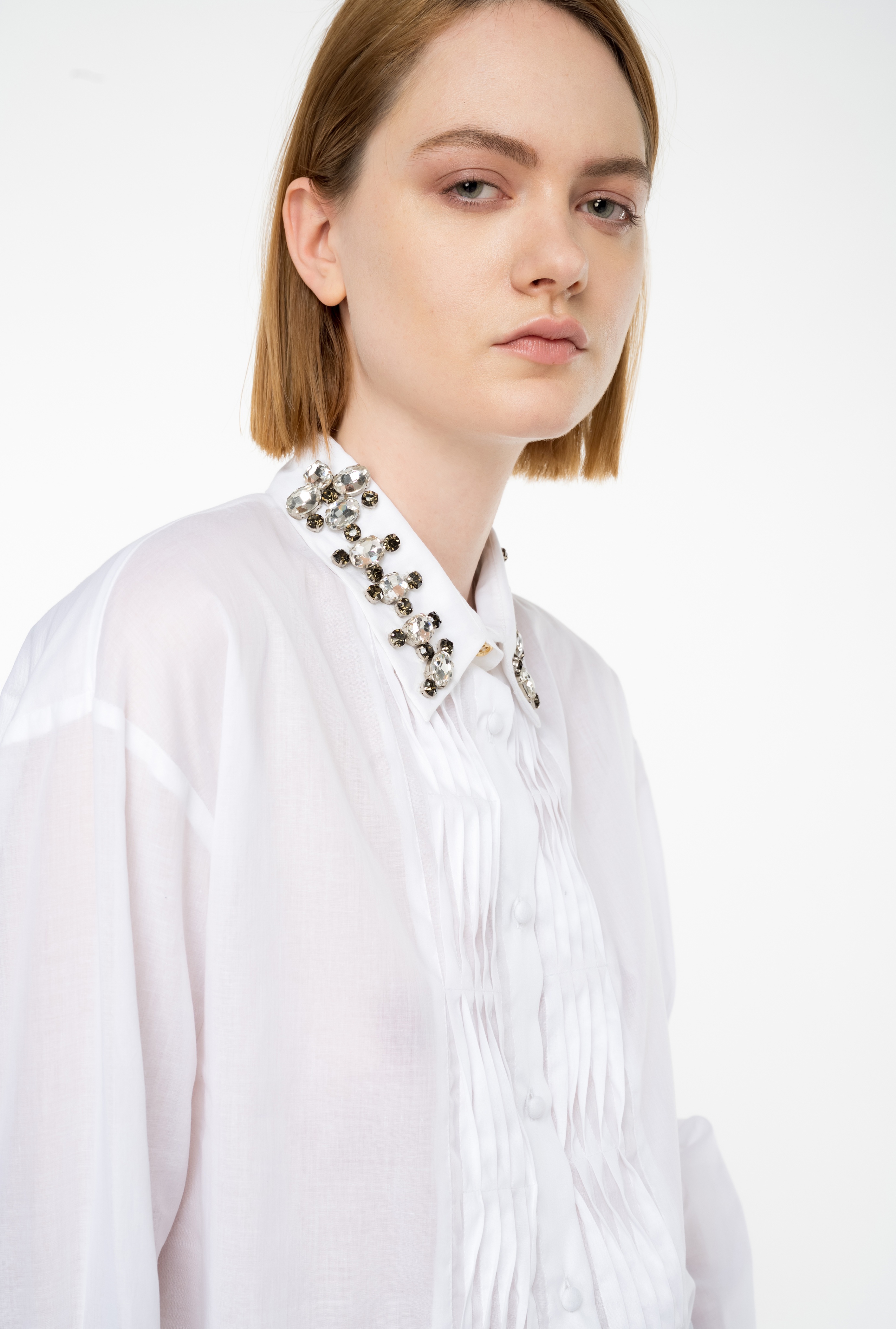 MUSLIN SHIRT WITH JEWEL COLLAR - 3