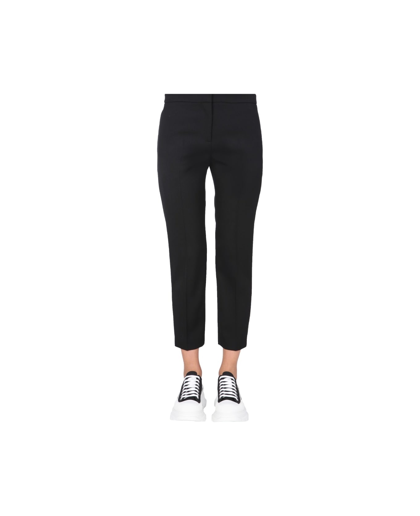 Cropped Straight Trousers - 1