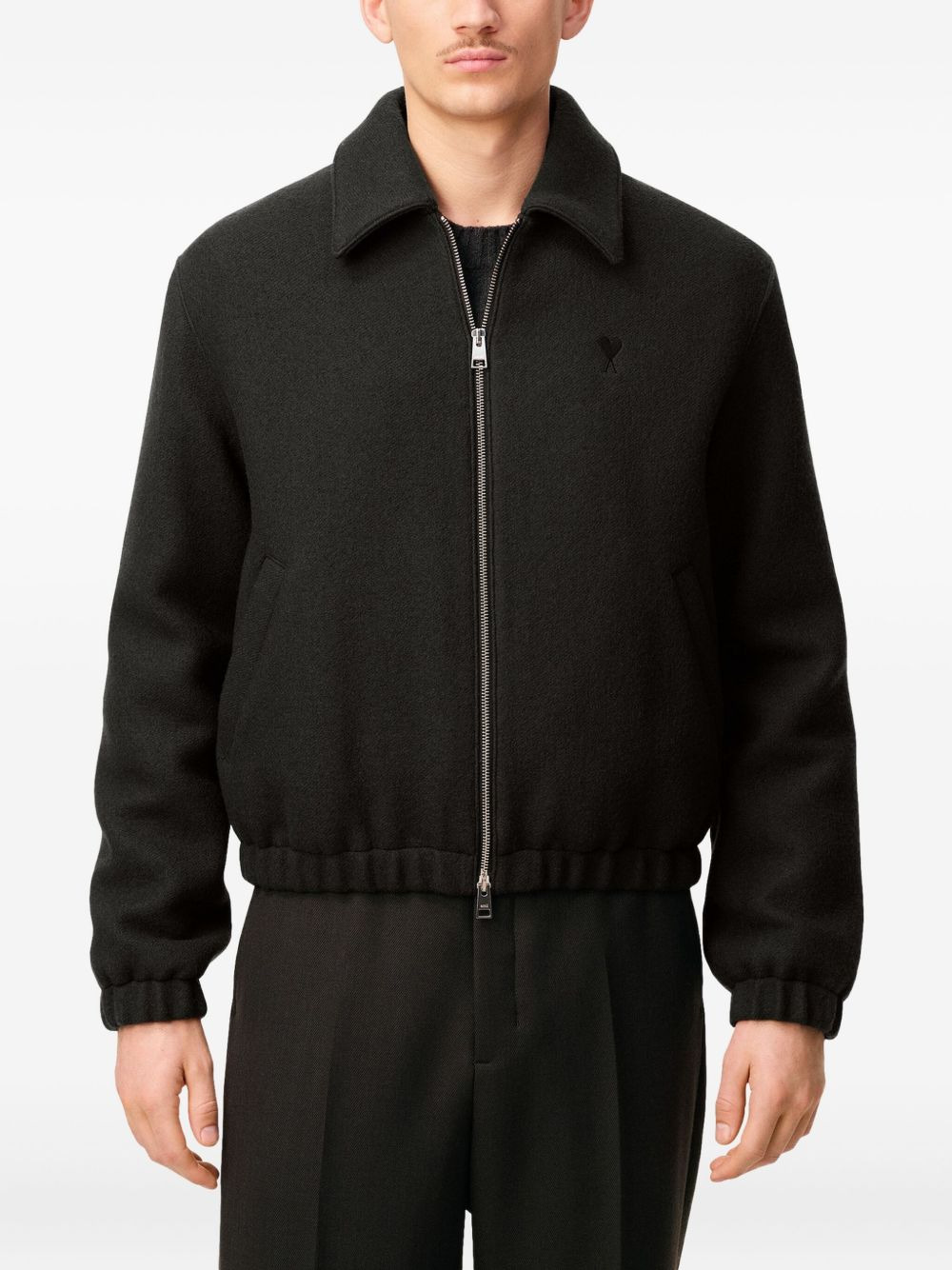 wool Ami De Coeur zipped jacket - 5