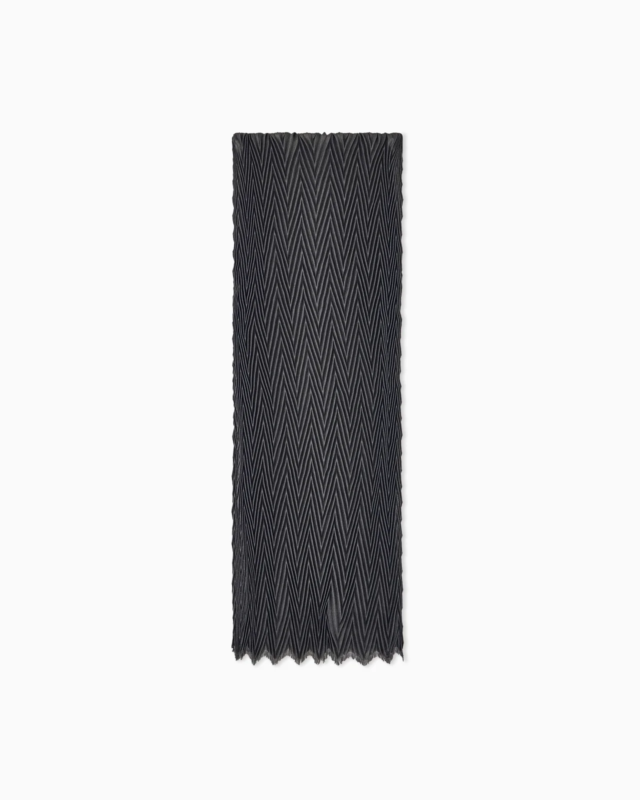STOLE PLEATED IN WOOL AND SILK - 1