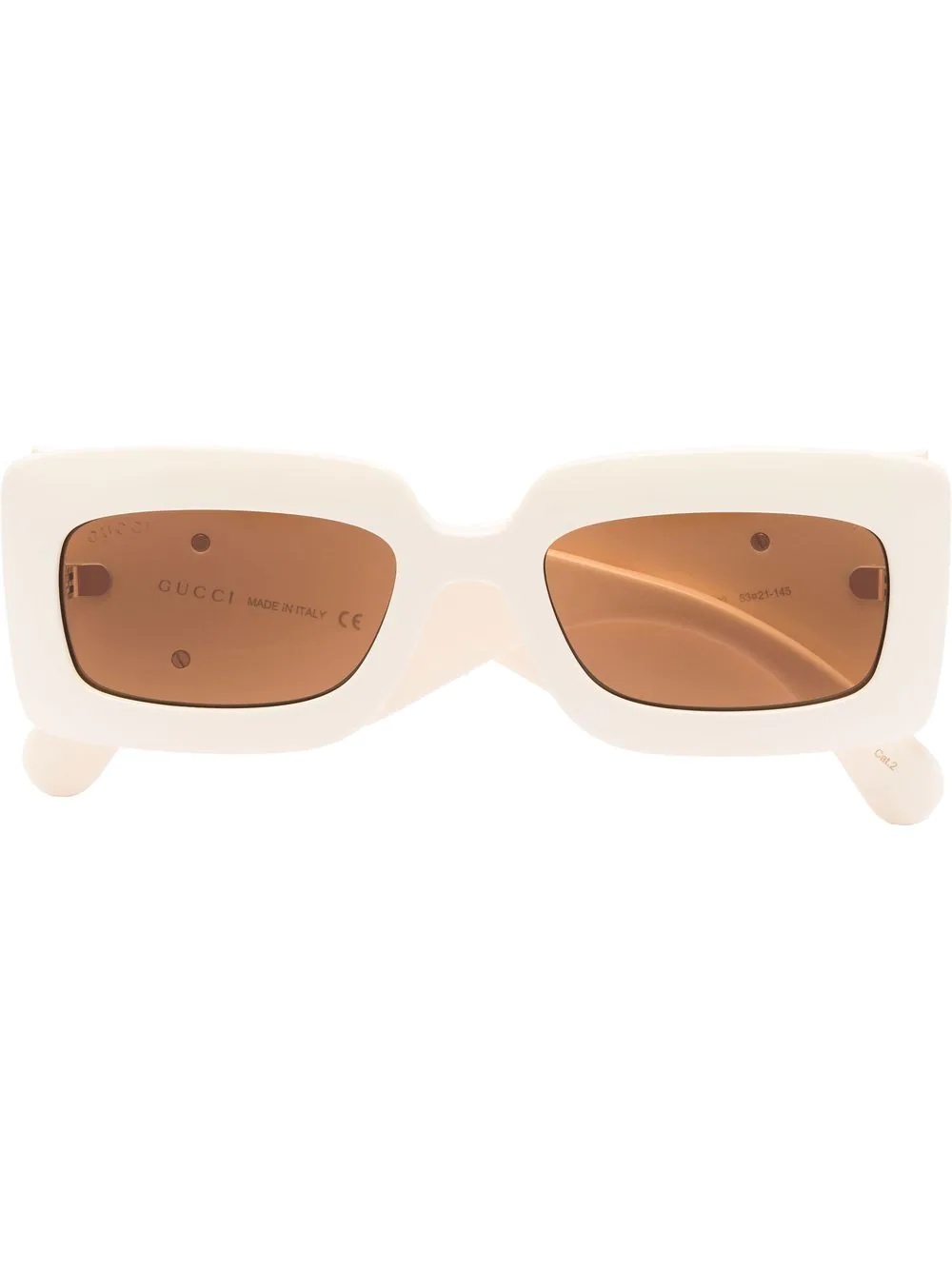 oversized-logo rectangle frame sunglasses - 1