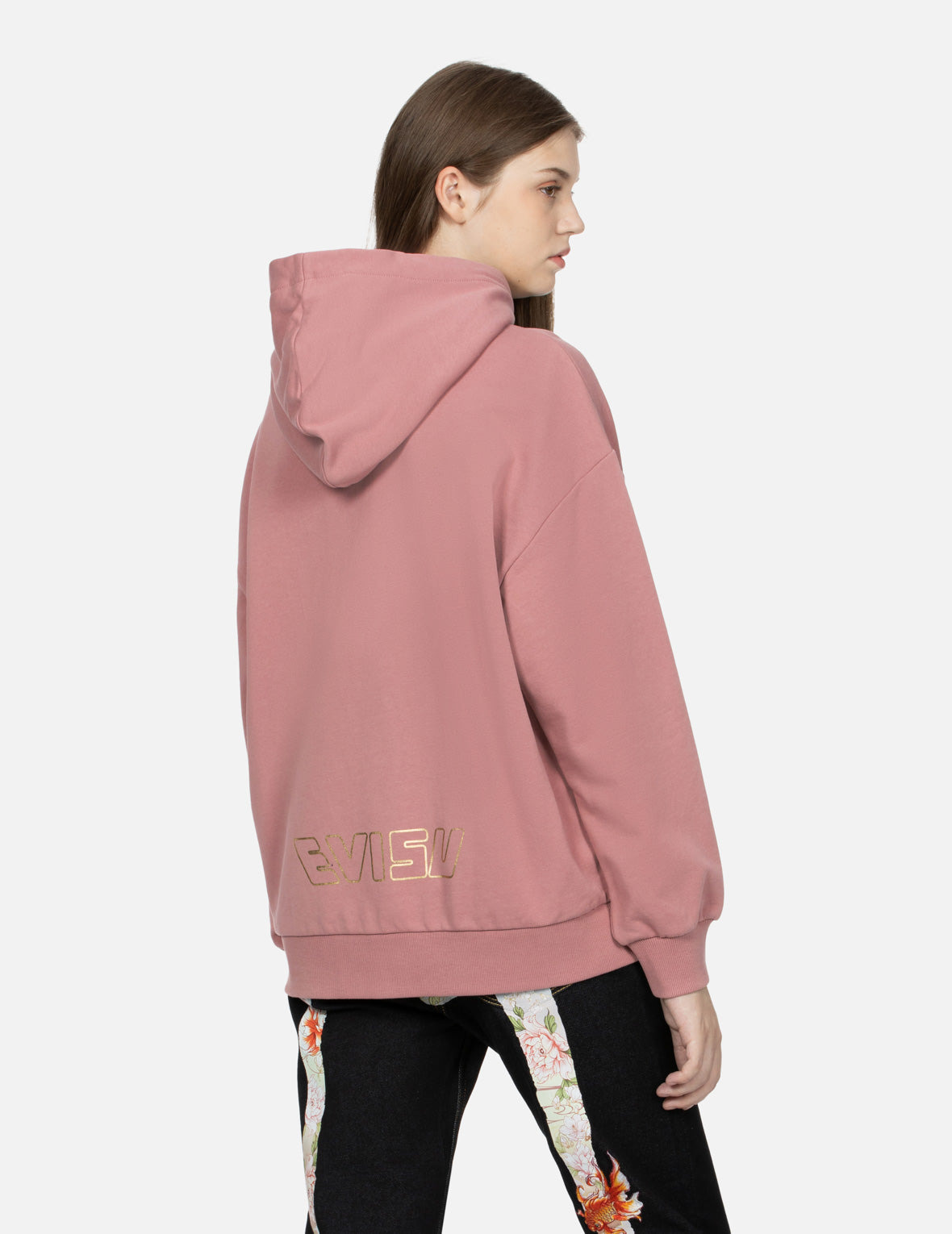 GOLDFISH AND FLORAL FLOW PRINT OVERSIZED HOODIE - 8