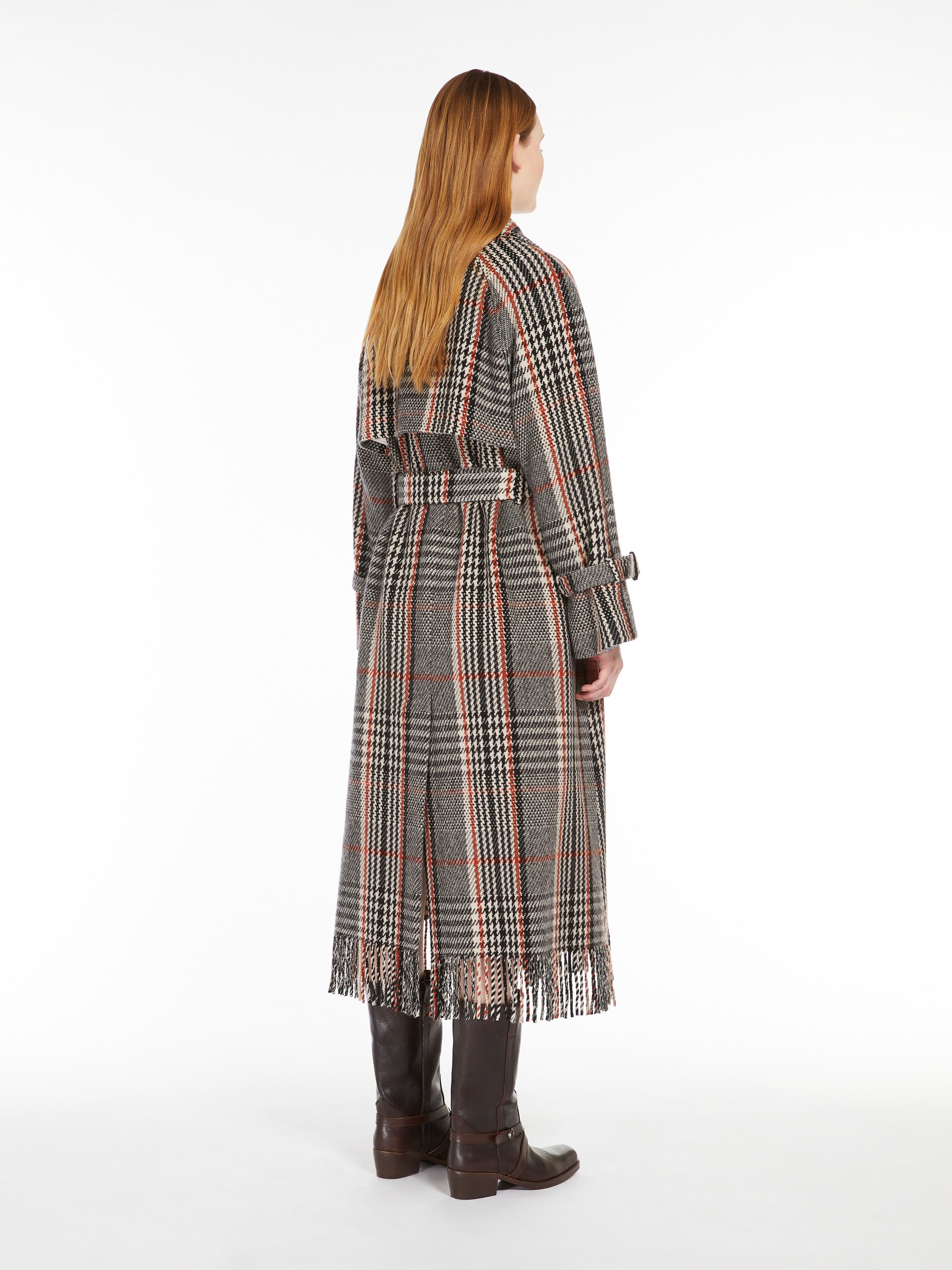 GOMMOSO Fringed wool-blend coat - 4