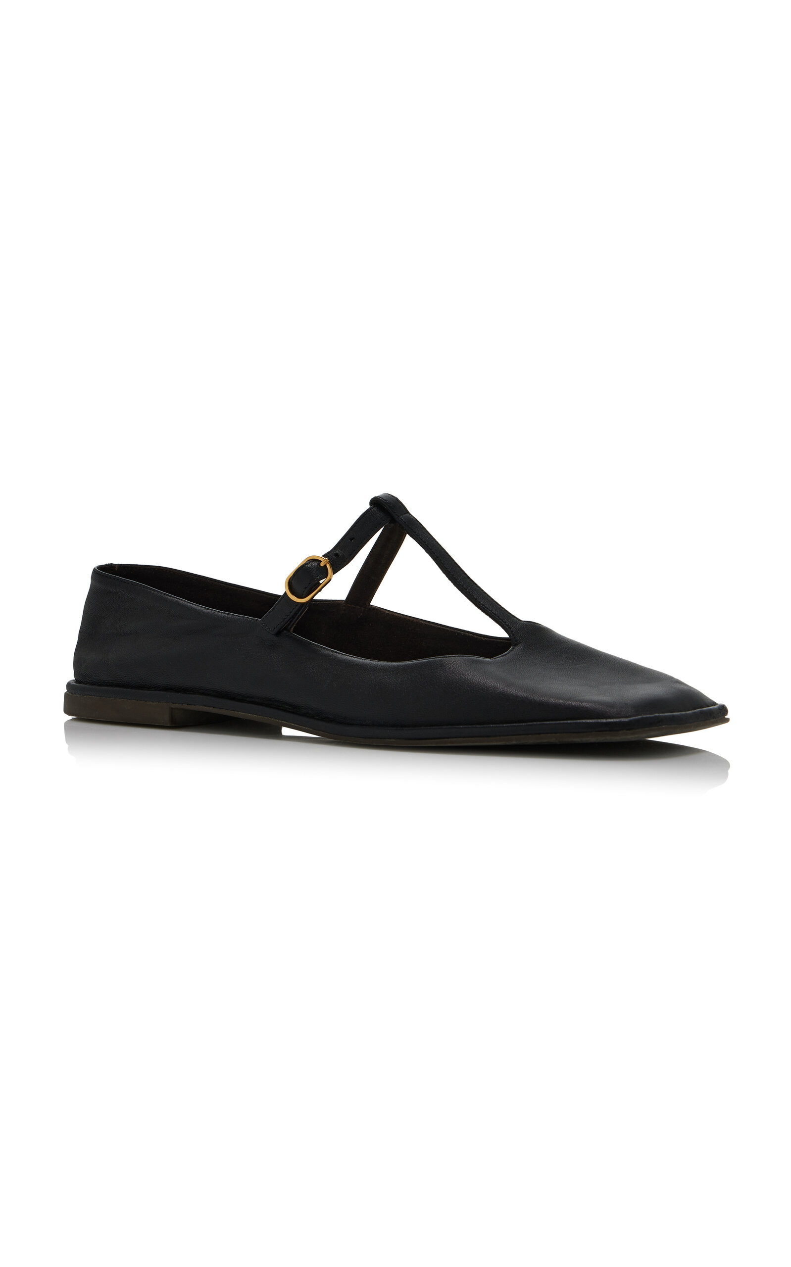 T-Strap Leather Mary Jane Flats black - 4