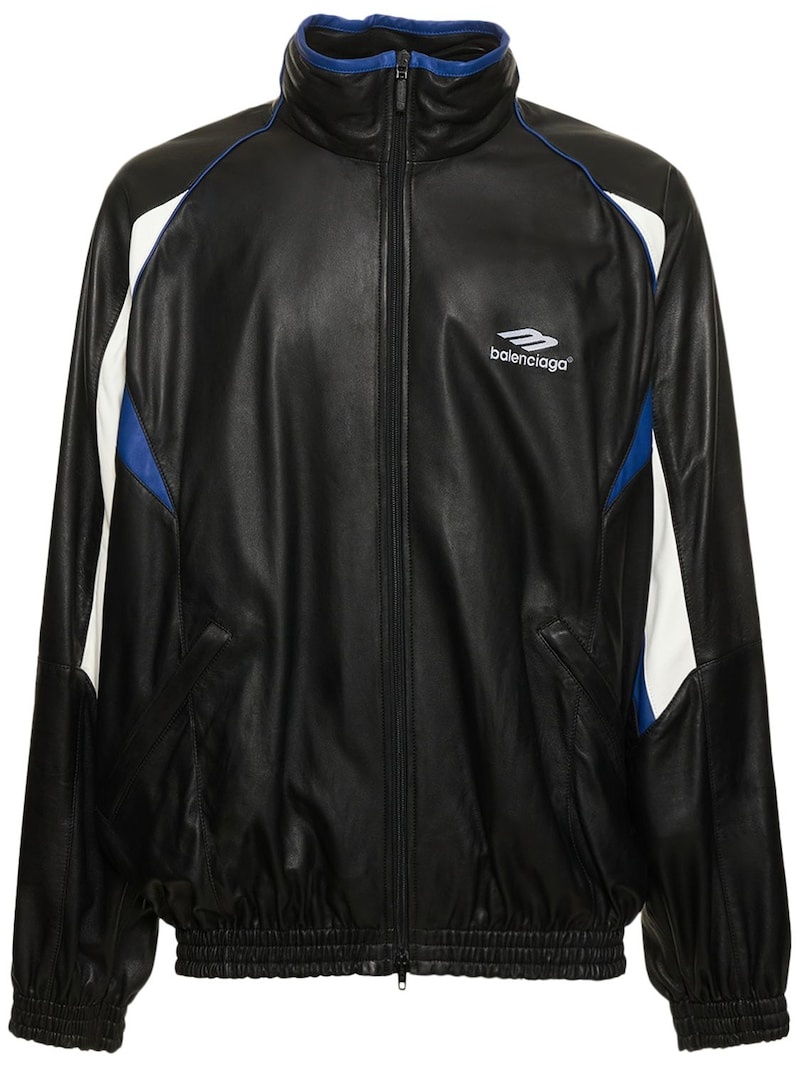 Leather track jacket - 7