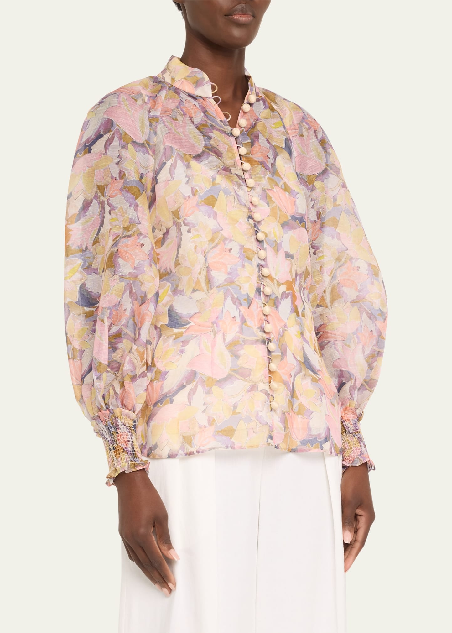 Illustration Buttoned Blouse - 4