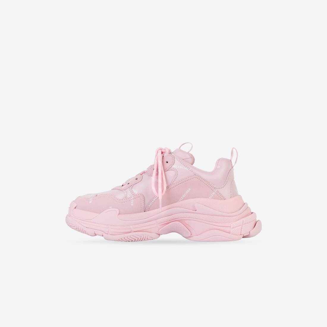 Men's Allover Logo Triple S Sneaker in Pink/white - 4