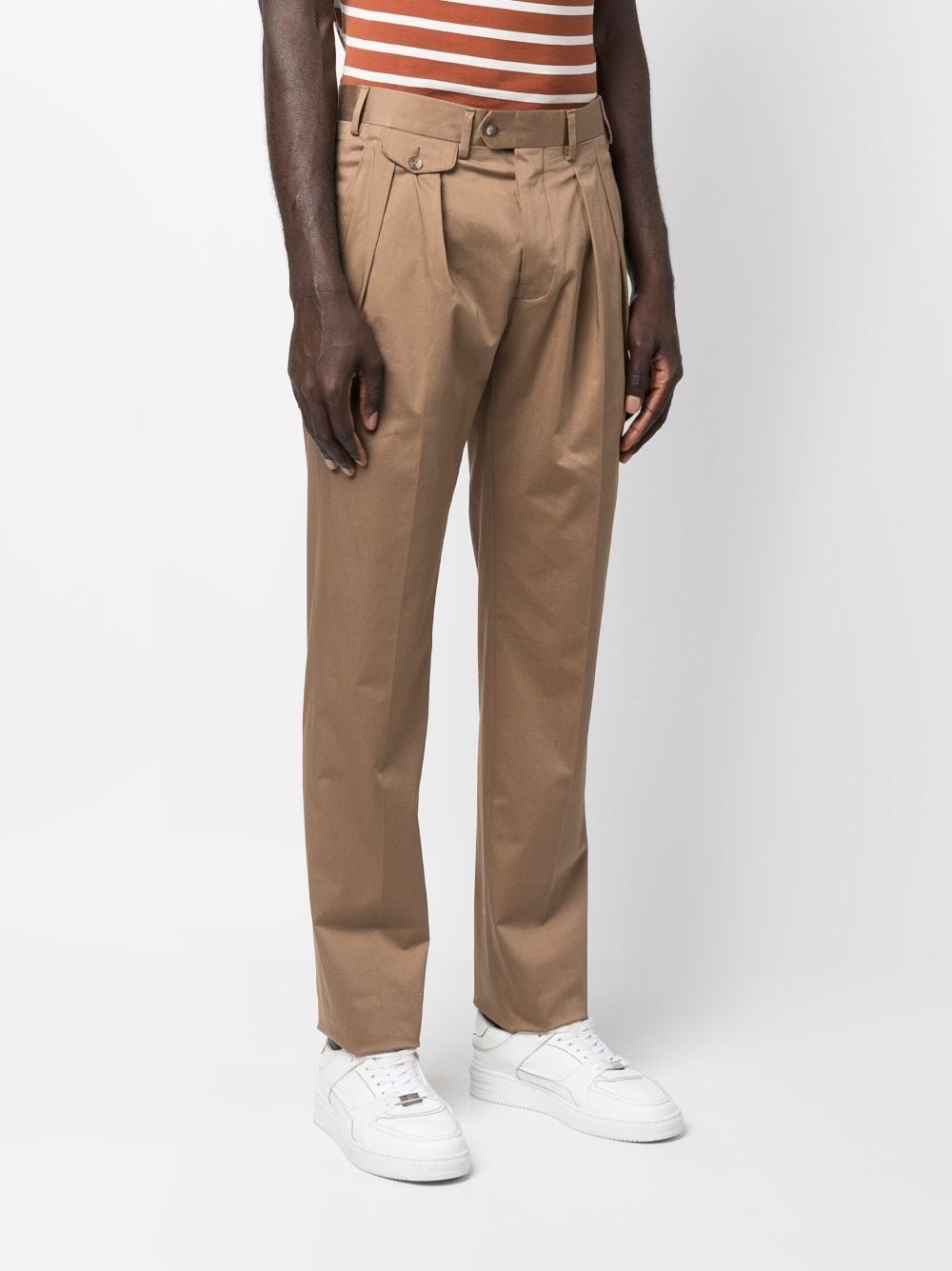pleated straight-leg trousers - 3
