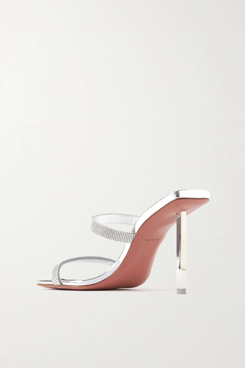 Rih crystal-embellished mirrored-leather sandals 3