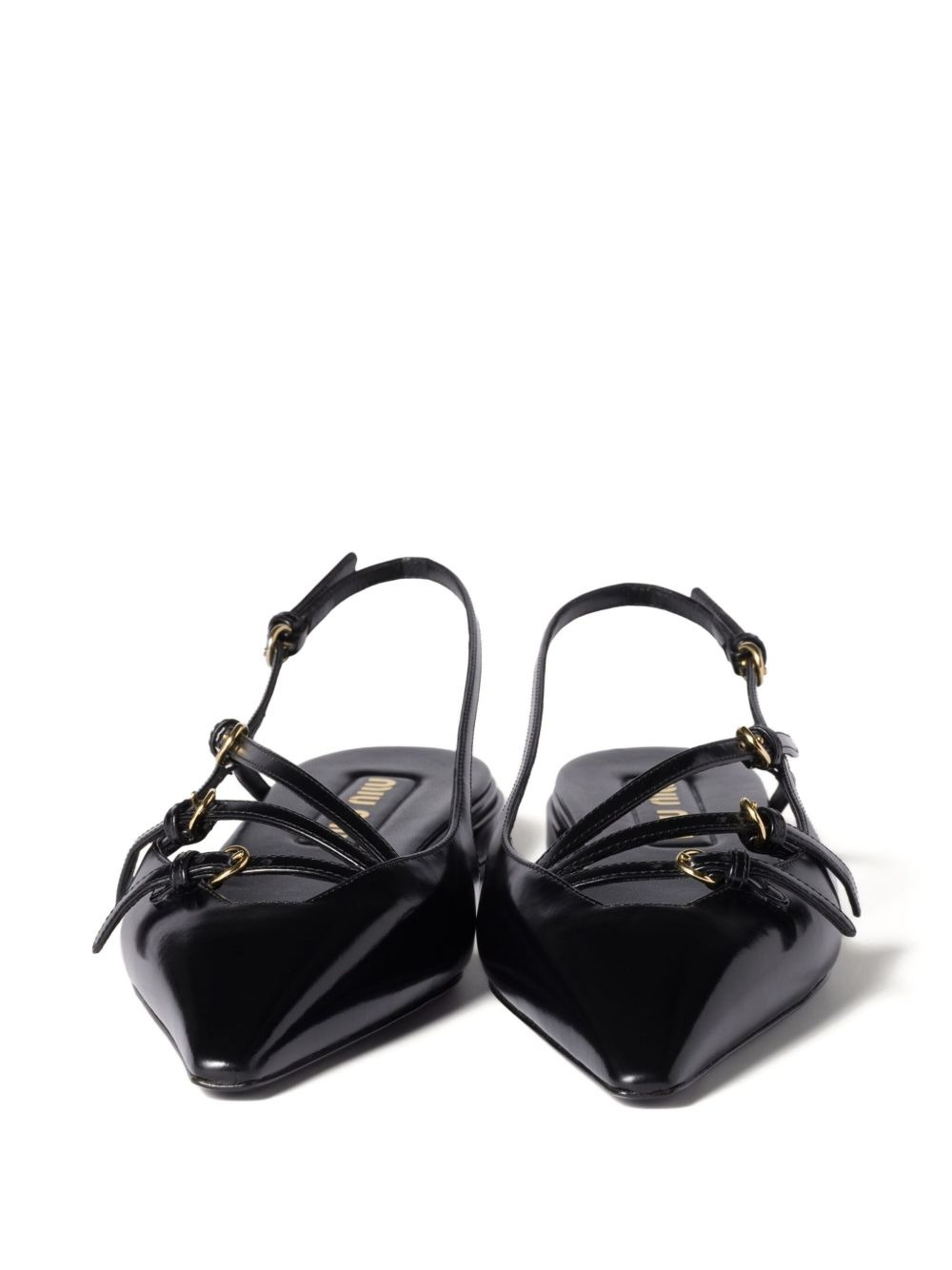 buckled slingback flat pumps - 3