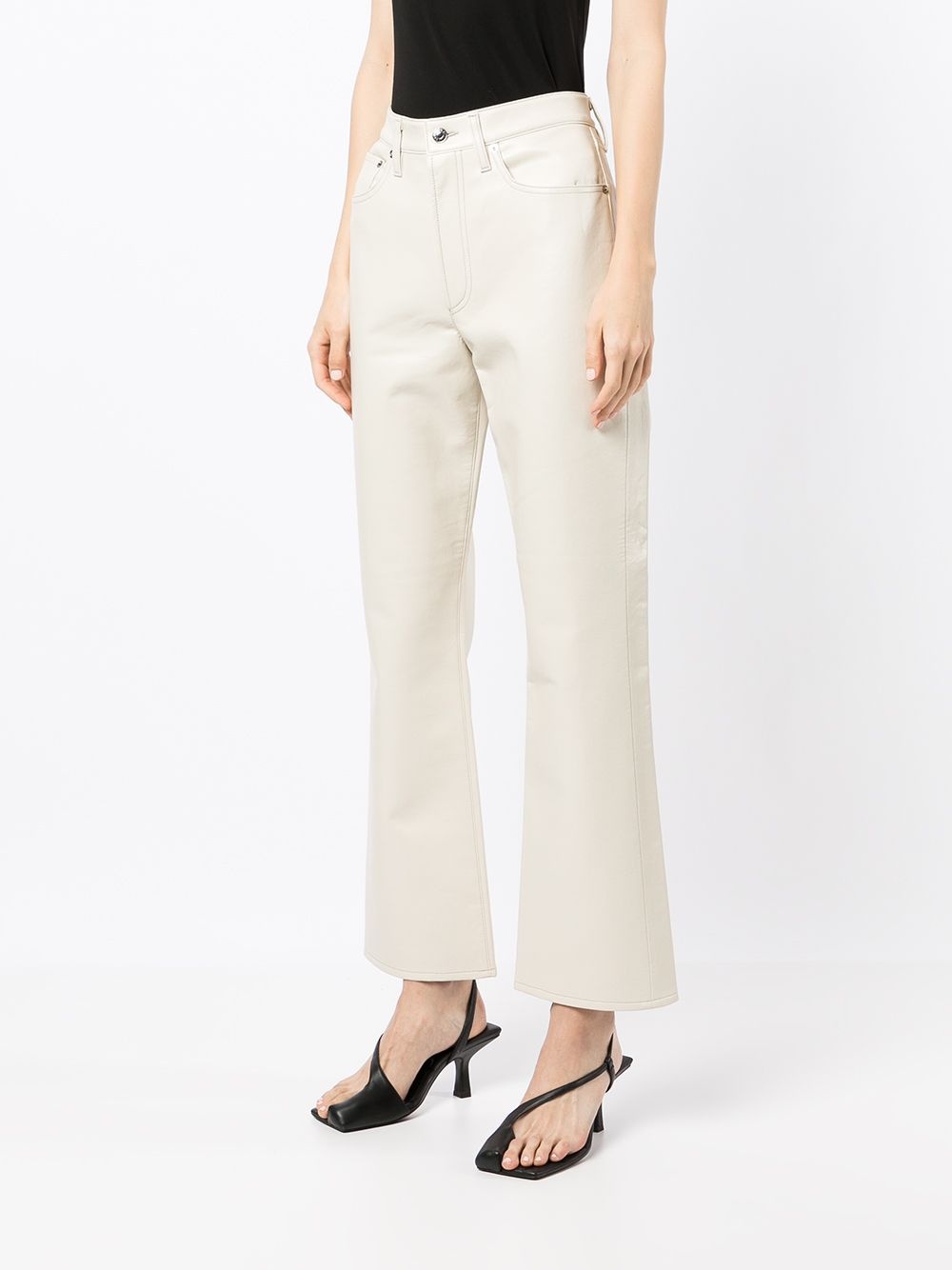 high-waisted flared trousers - 3