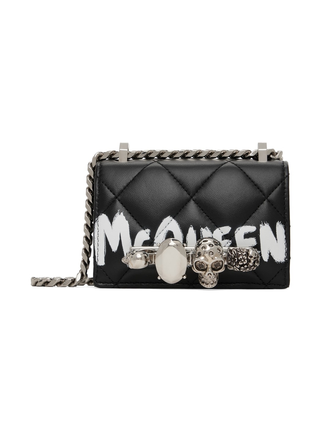 Black Micro Jewelled Satchel - 1