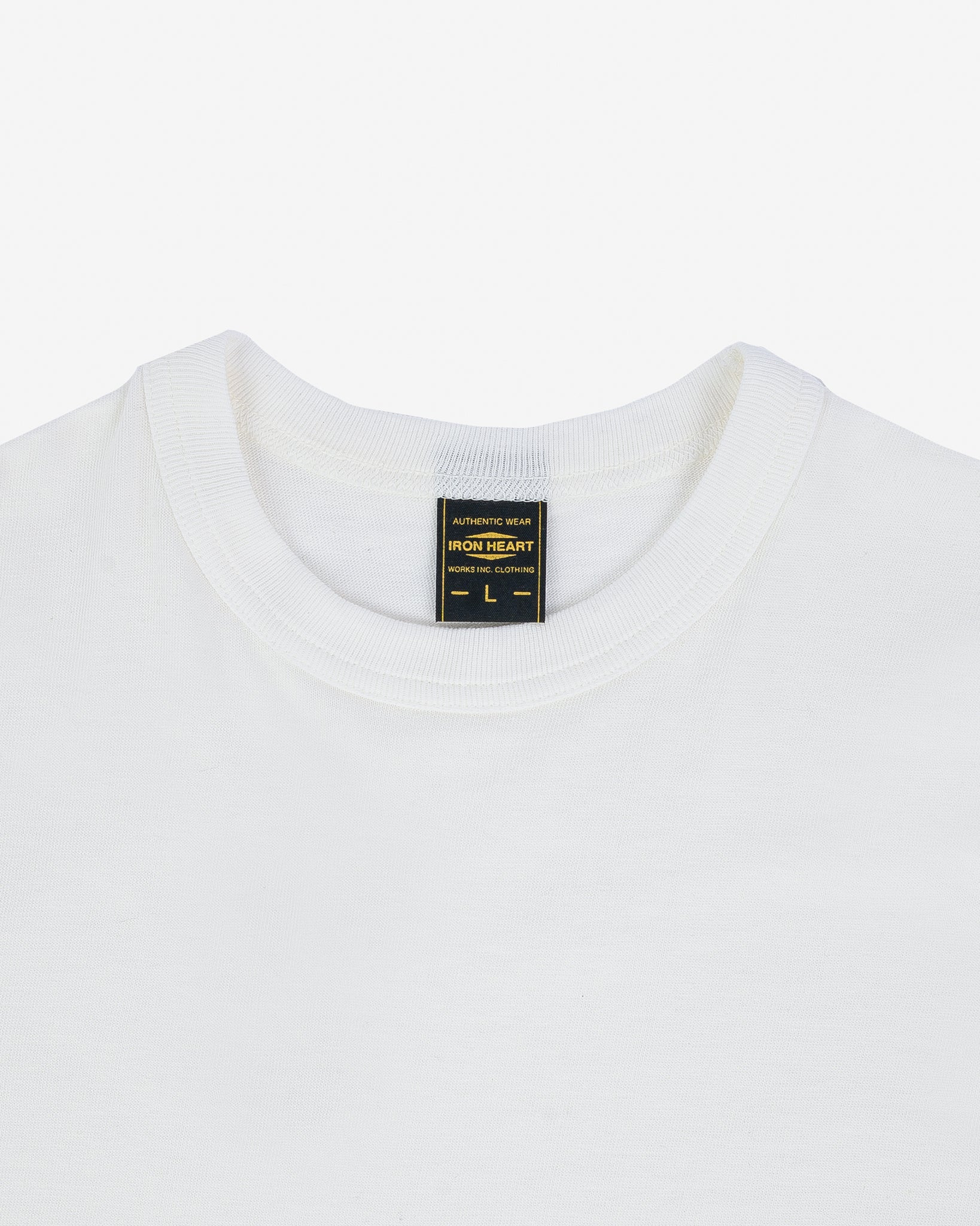IHT-1610L-WHT 6.5oz Loopwheel Crew Neck T-Shirt with longer body - White - 6