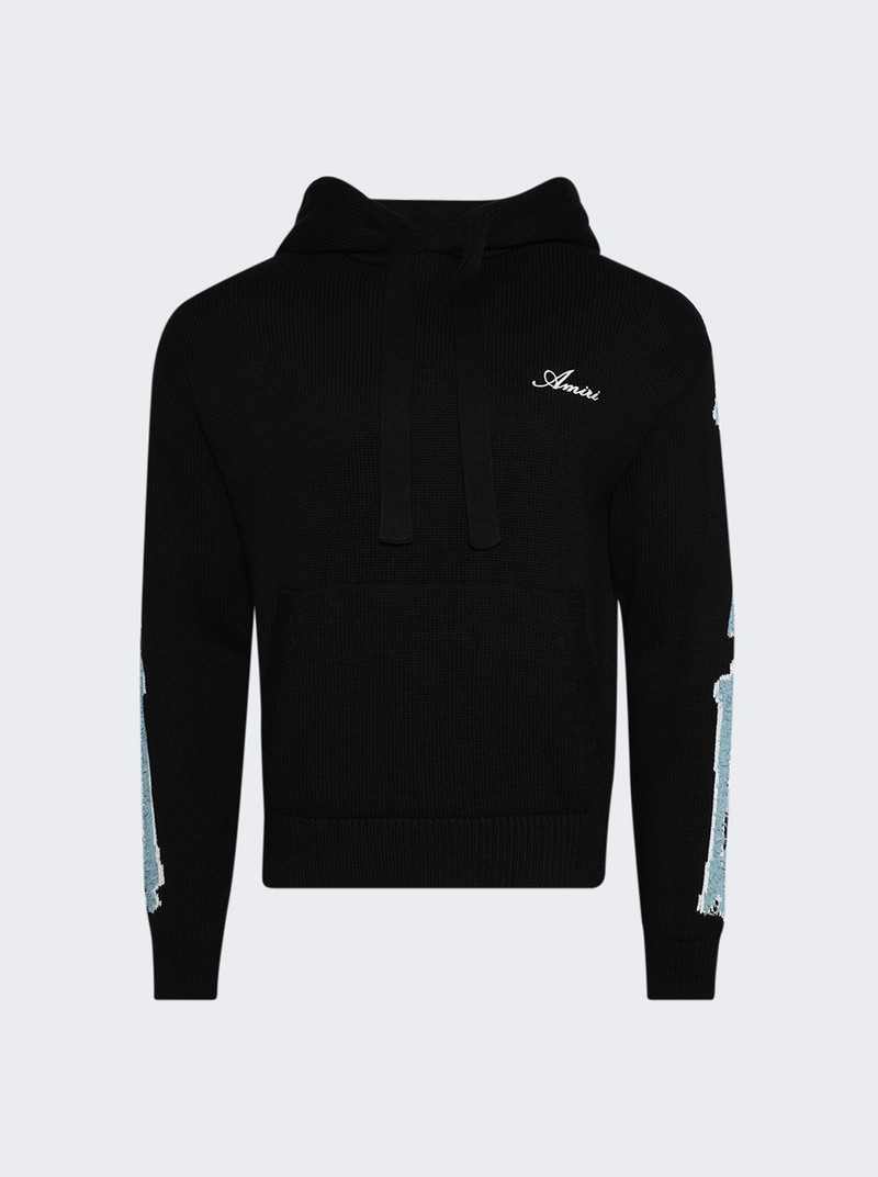 Knit Bones Hoodie Black - 1